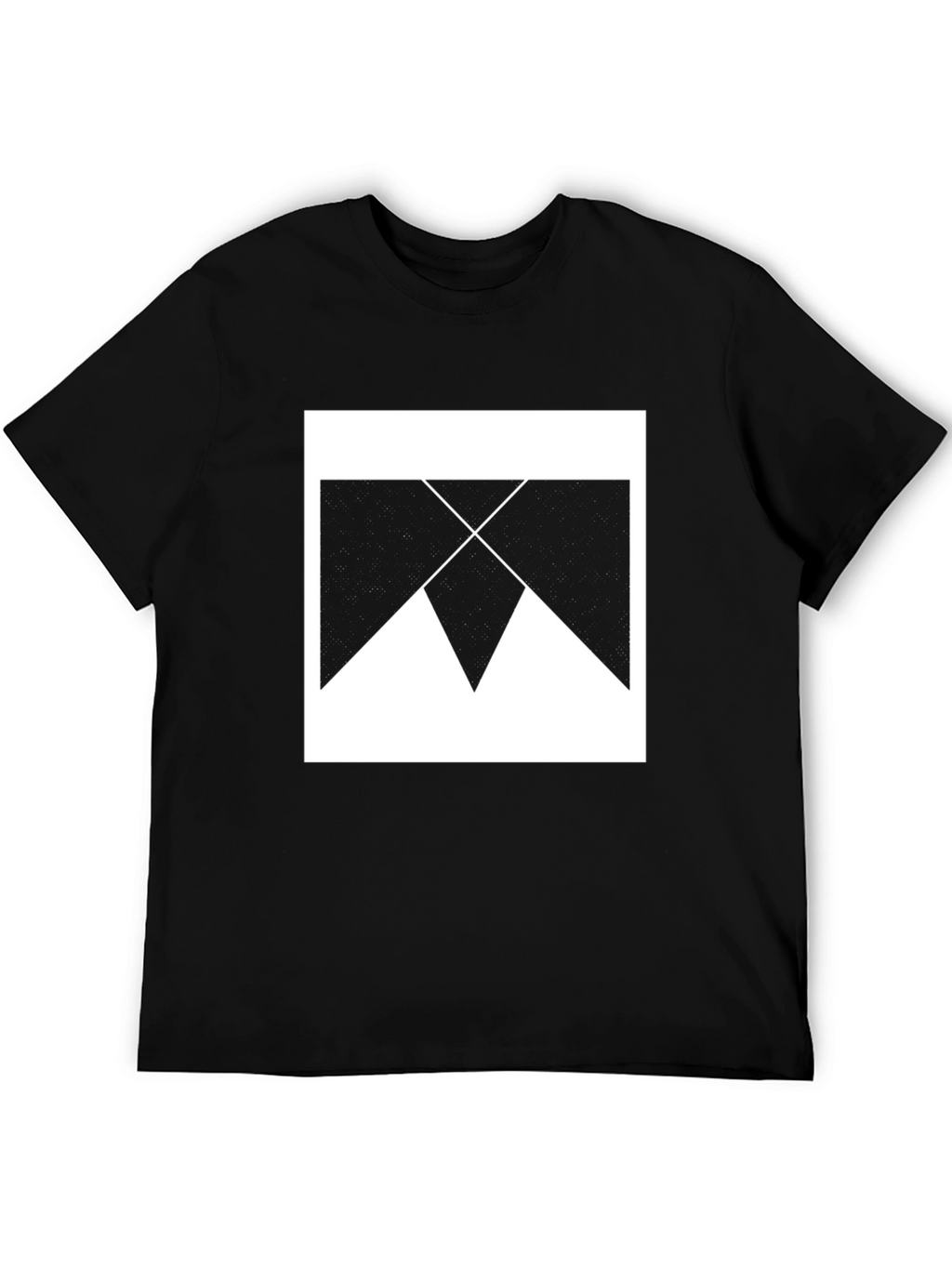 Geometric Print Black Cotton T-Shirt