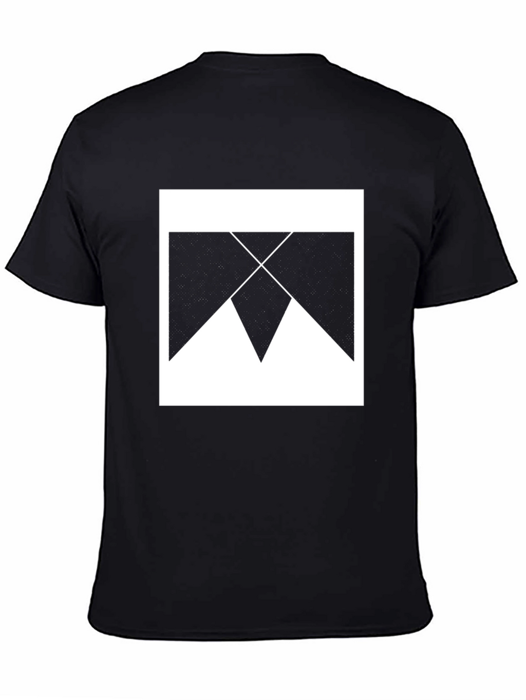 Geometric Print Black Cotton T-Shirt