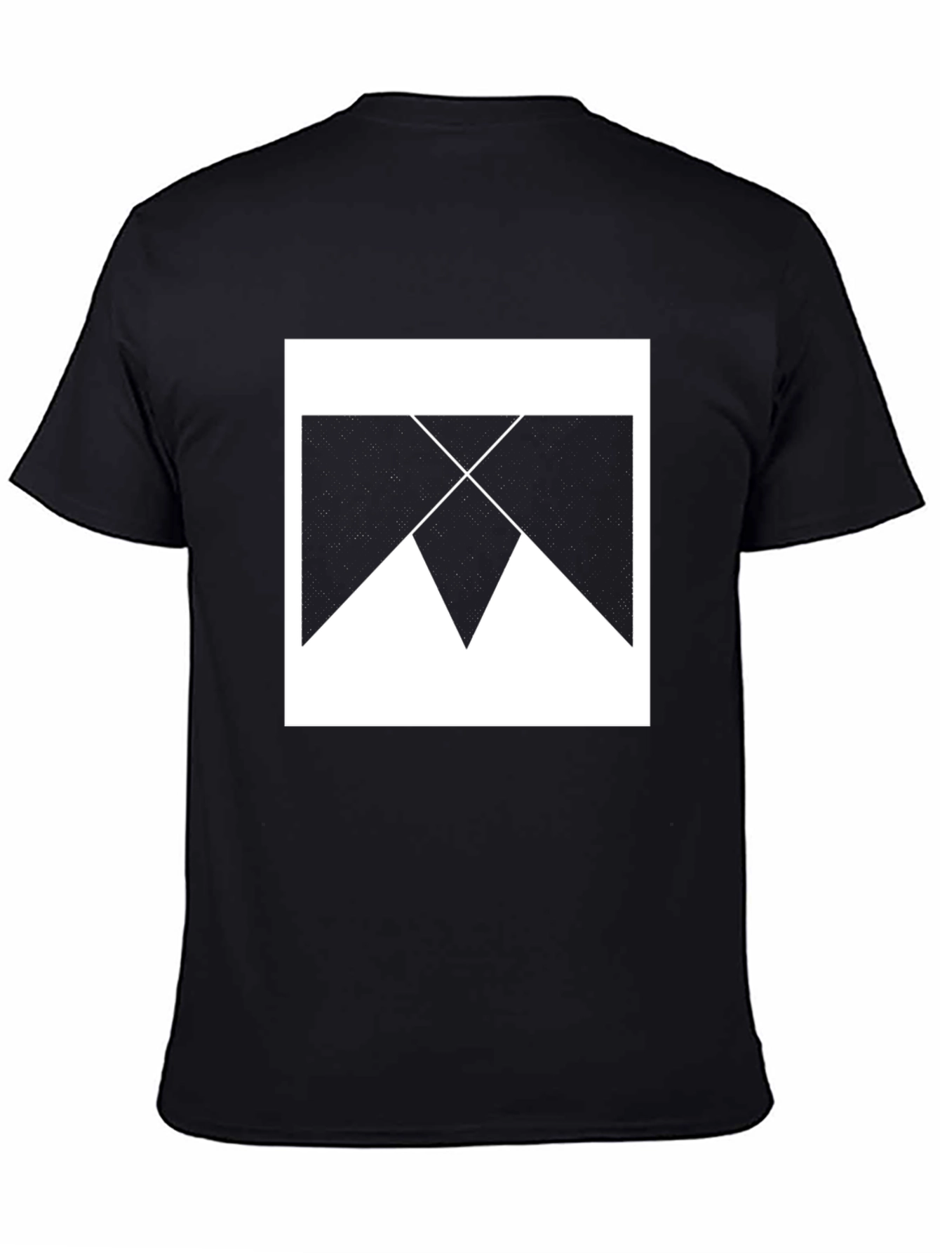 Geometric Print Black Cotton T-Shirt