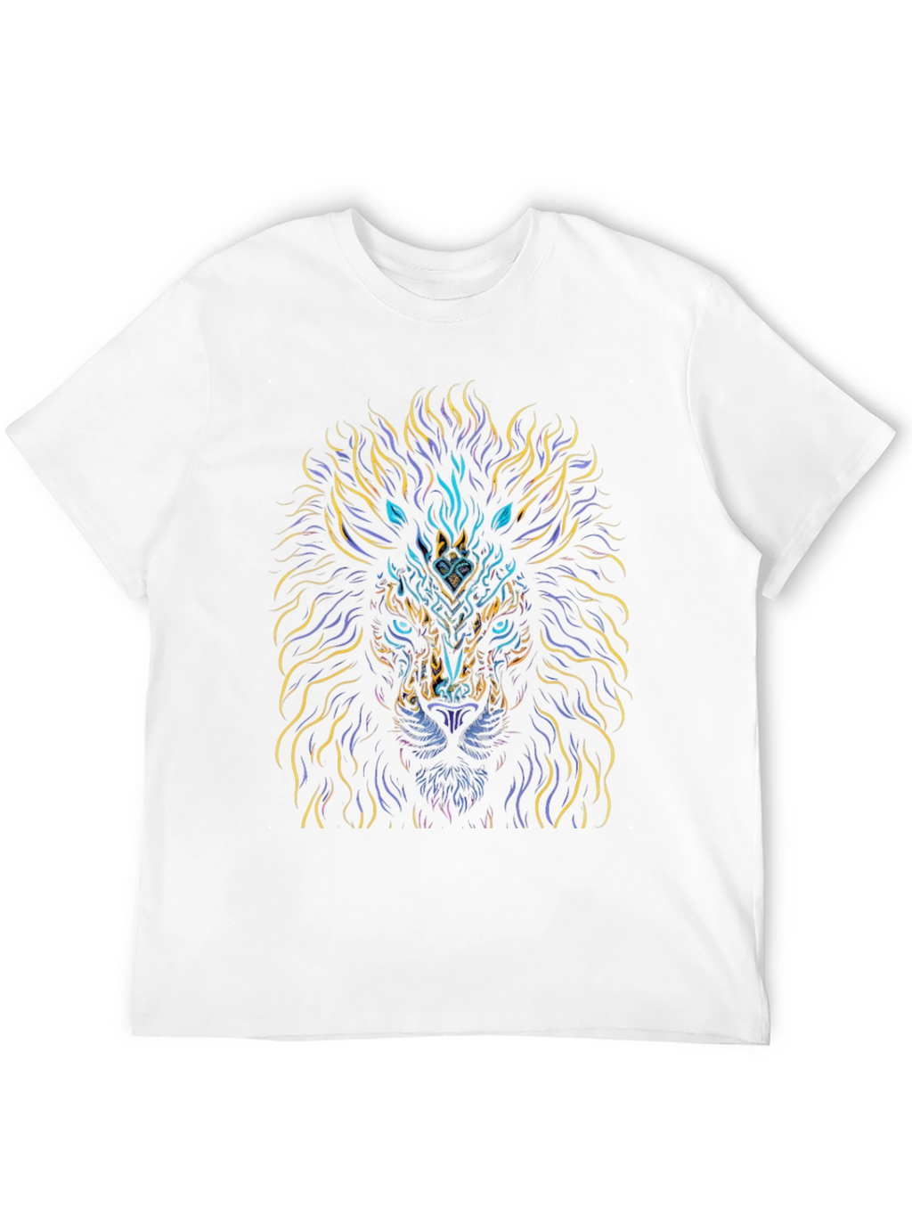 Lion Art Graphic Print Black T-Shirt