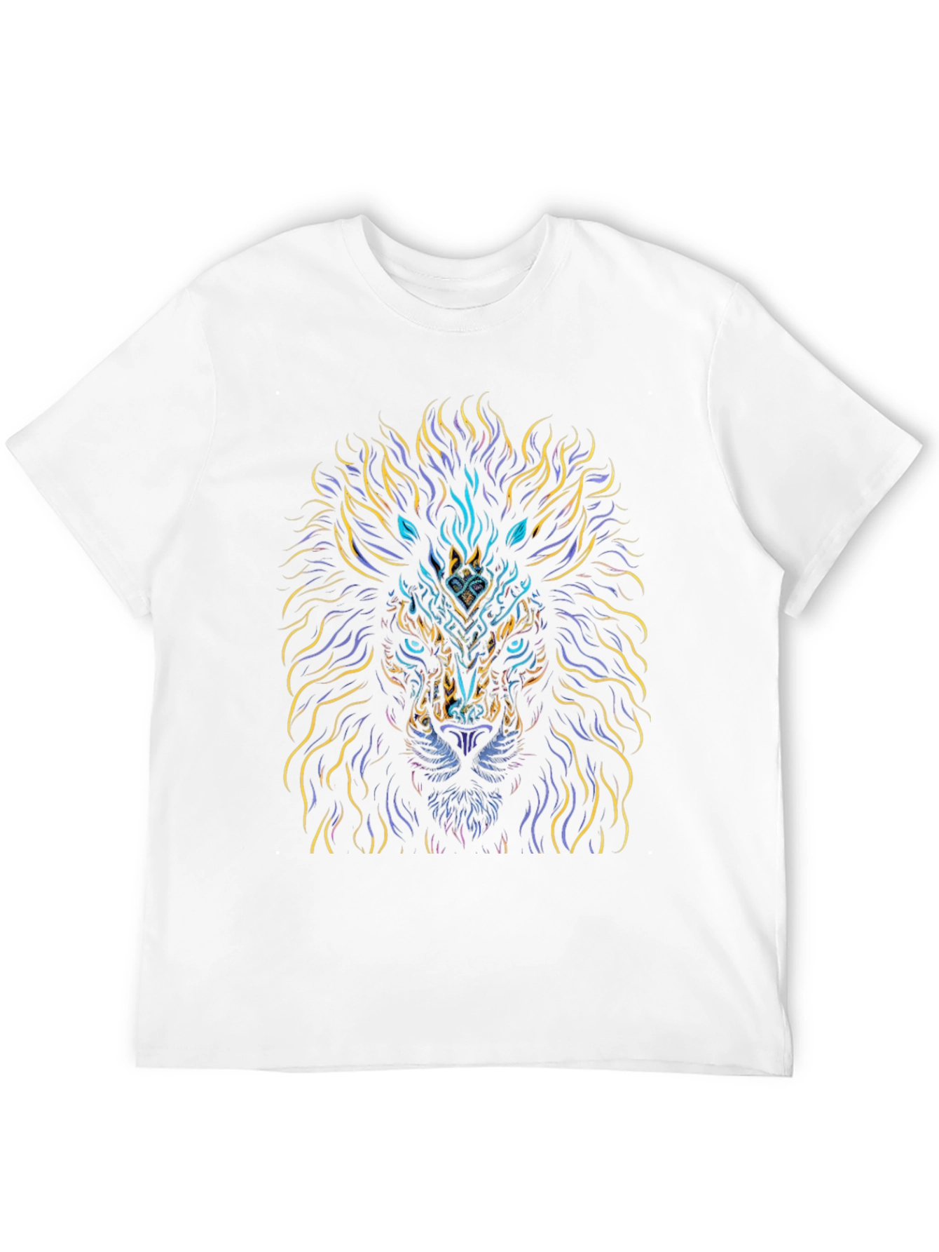 Lion Art Graphic Print Black T-Shirt