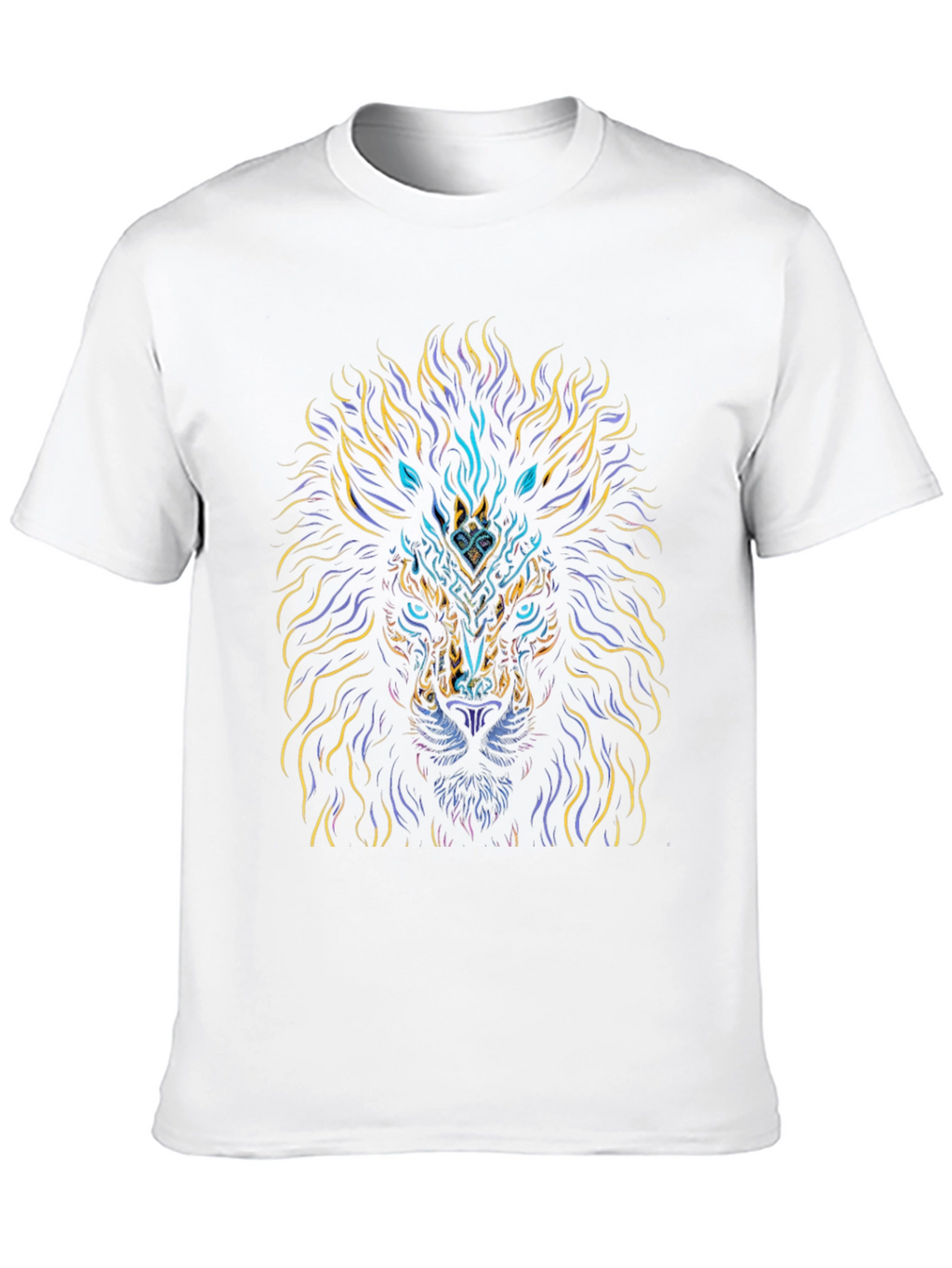 Lion Art Graphic Print Black T-Shirt