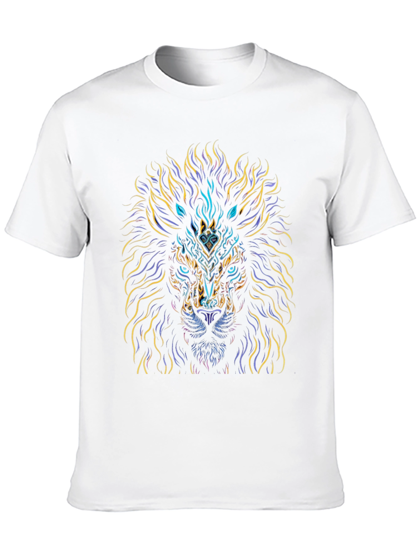 Lion Art Graphic Print Black T-Shirt