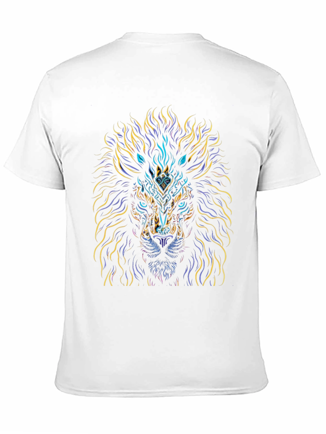 Lion Art Graphic Print Black T-Shirt