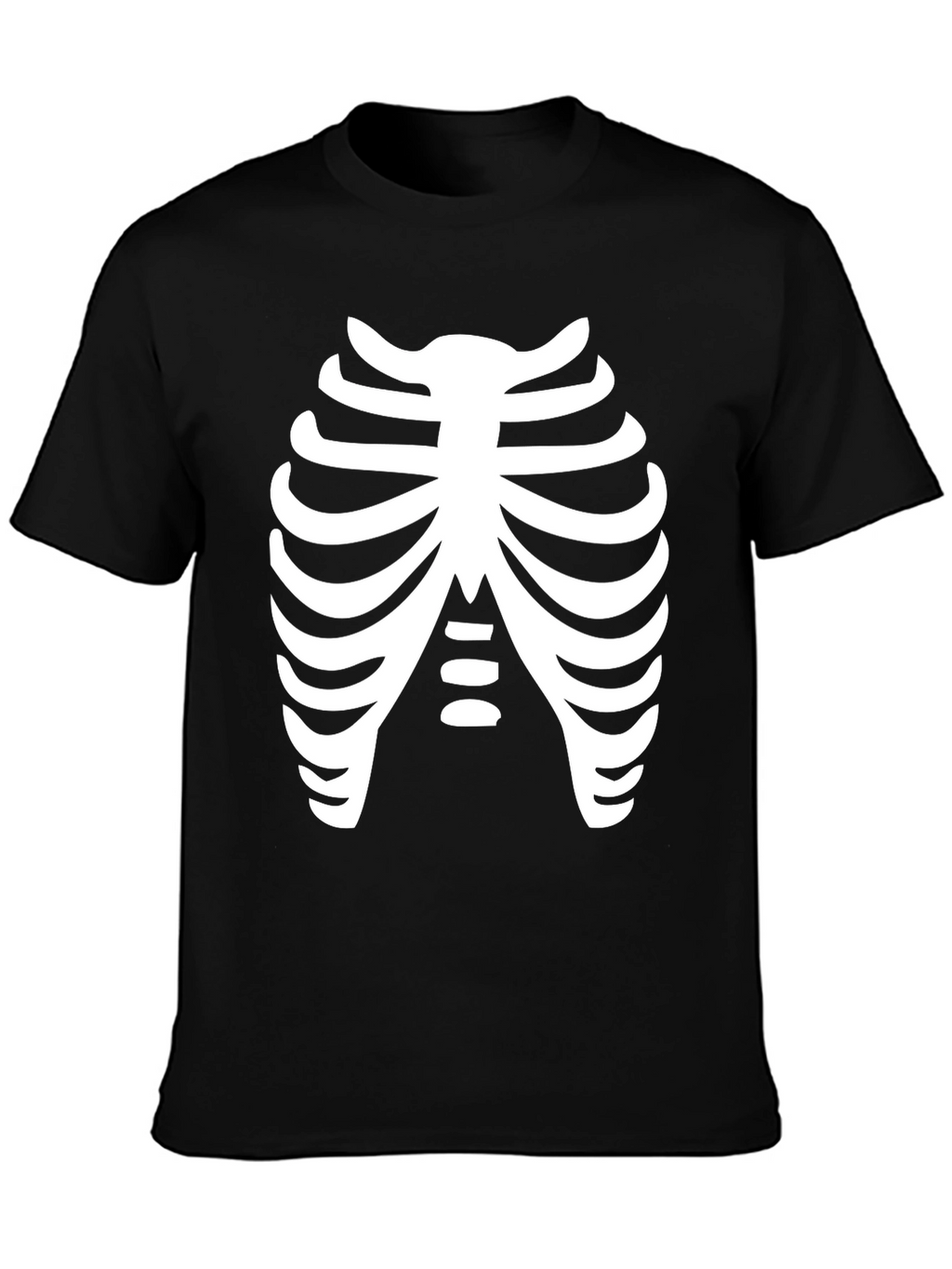 Skeleton Rib Cage Black T-Shirt Costume