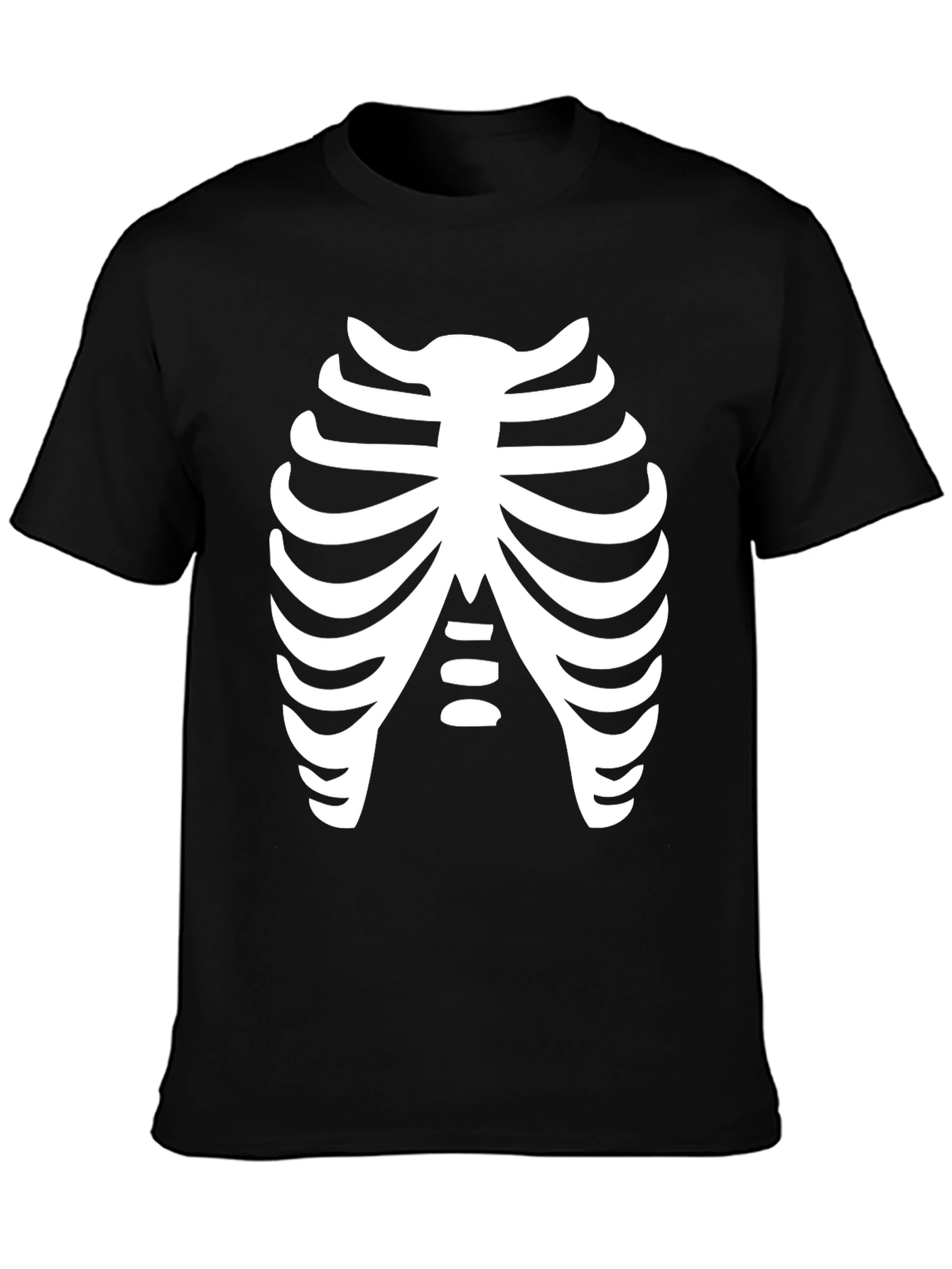 Skeleton Rib Cage Black T-Shirt Costume
