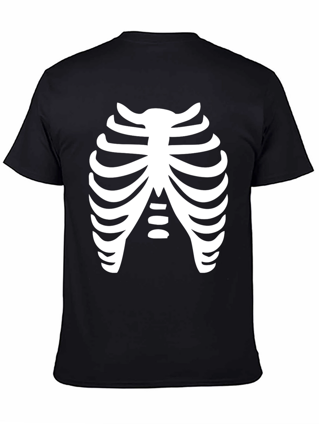 Skeleton Rib Cage Black T-Shirt Costume