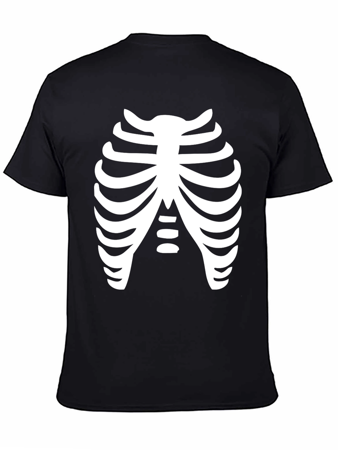 Skeleton Rib Cage Black T-Shirt Costume