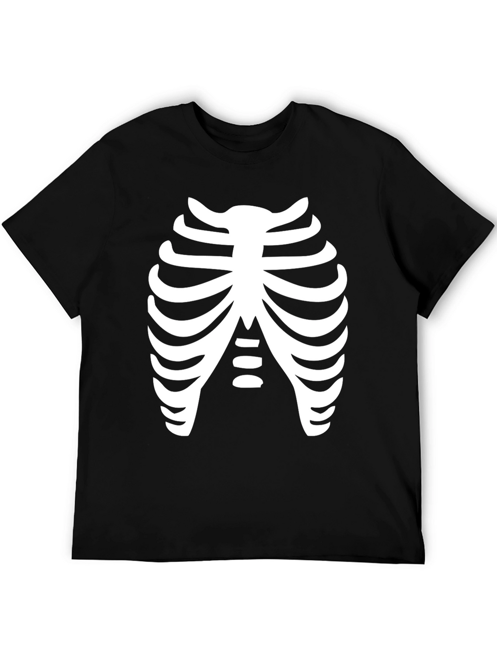 Skeleton Rib Cage Black T-Shirt Costume