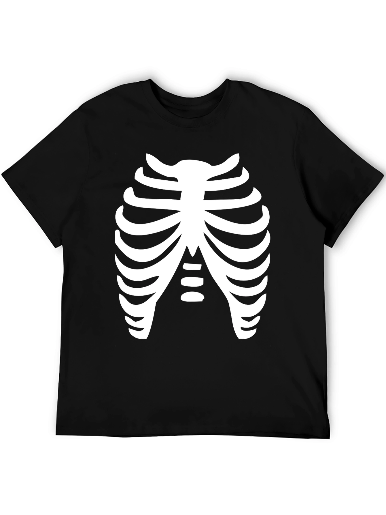 Skeleton Rib Cage Black T-Shirt Costume