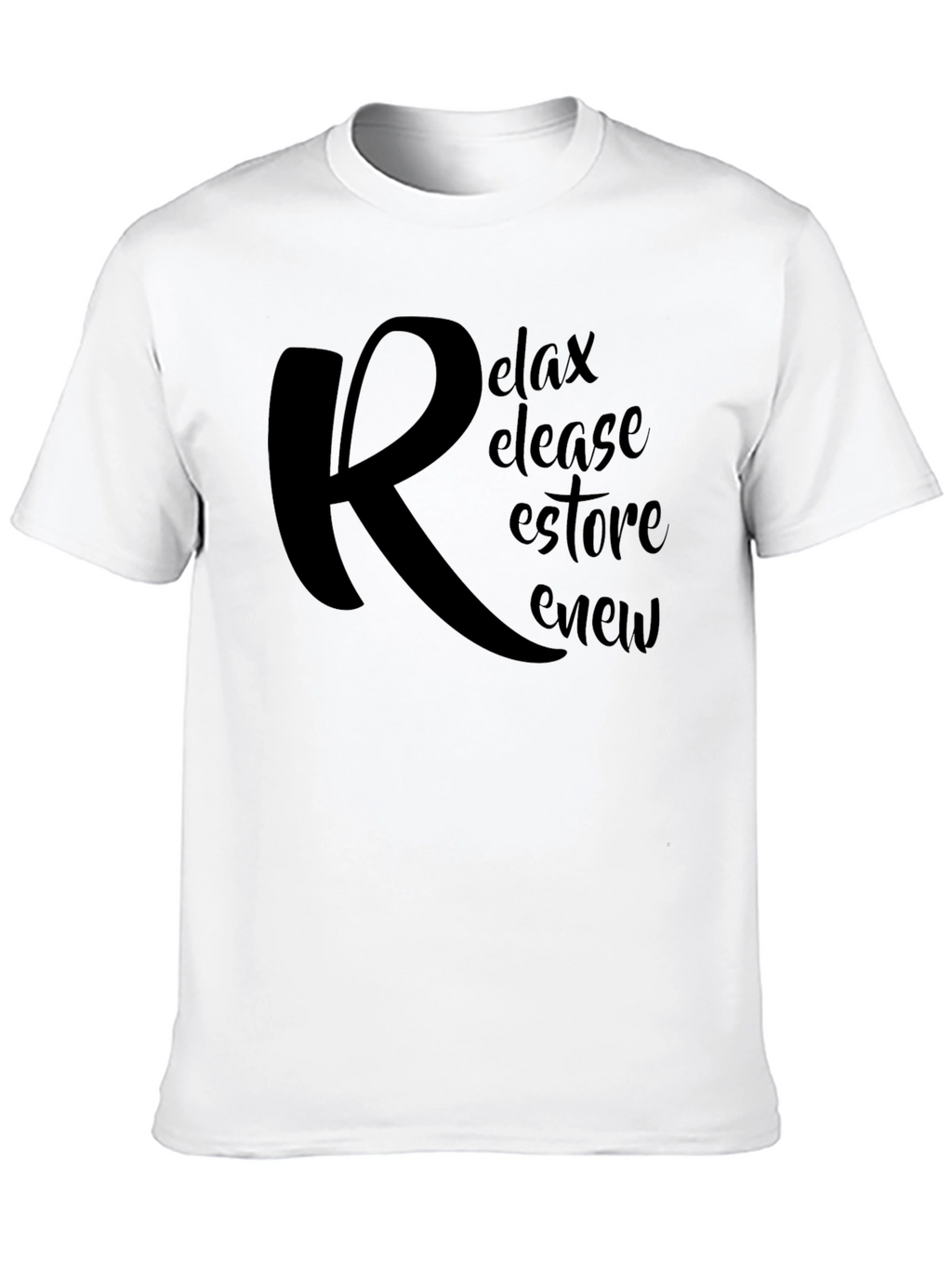 Relax Release Restore Renew Black T-Shirt