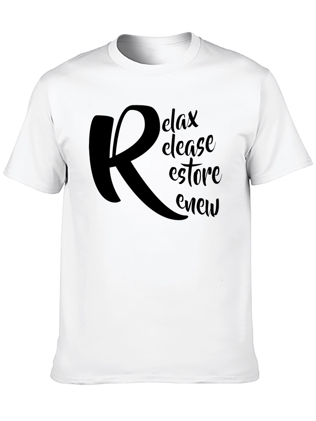 Relax Release Restore Renew Black T-Shirt
