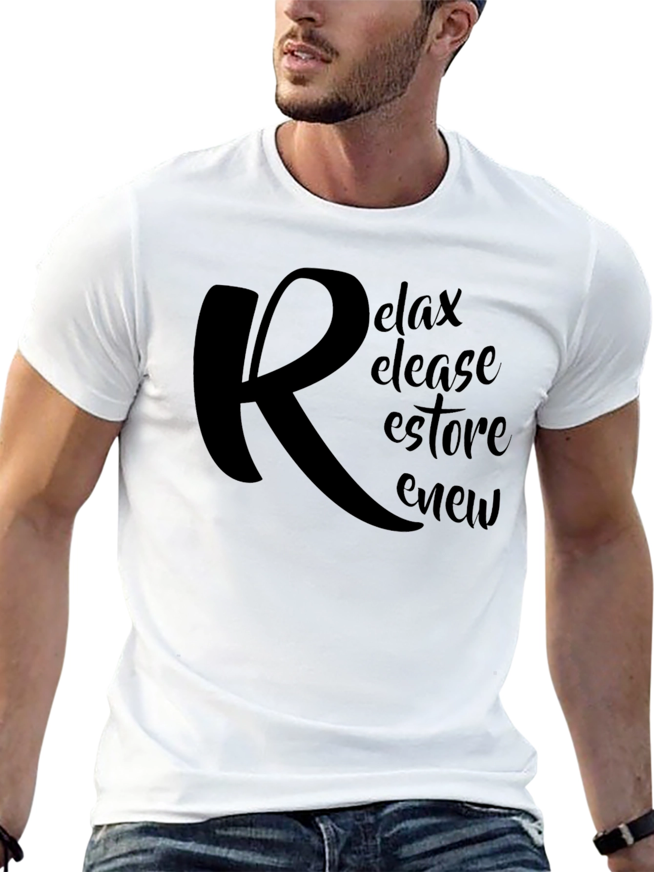 Relax Release Restore Renew Black T-Shirt
