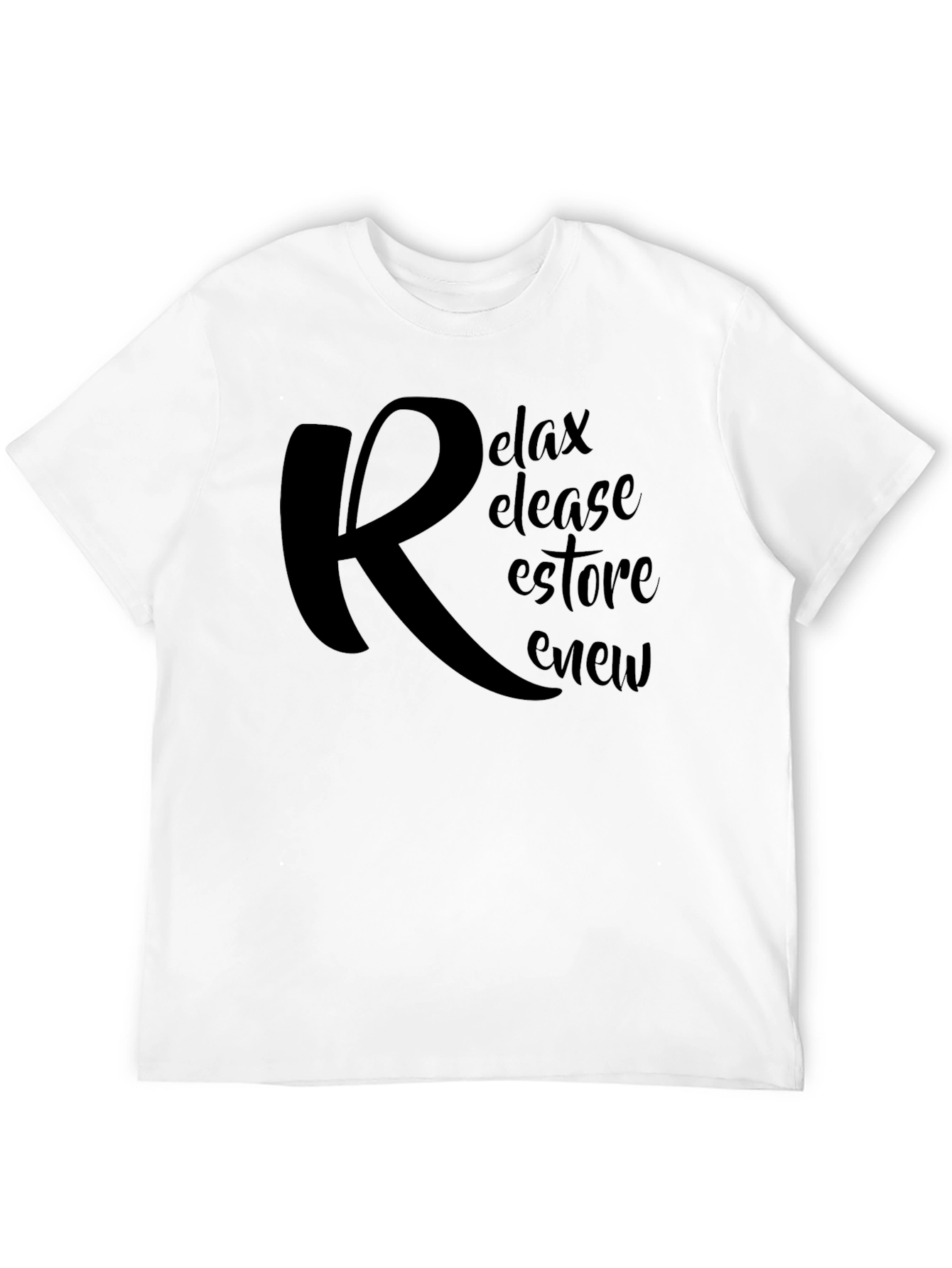 Relax Release Restore Renew Black T-Shirt