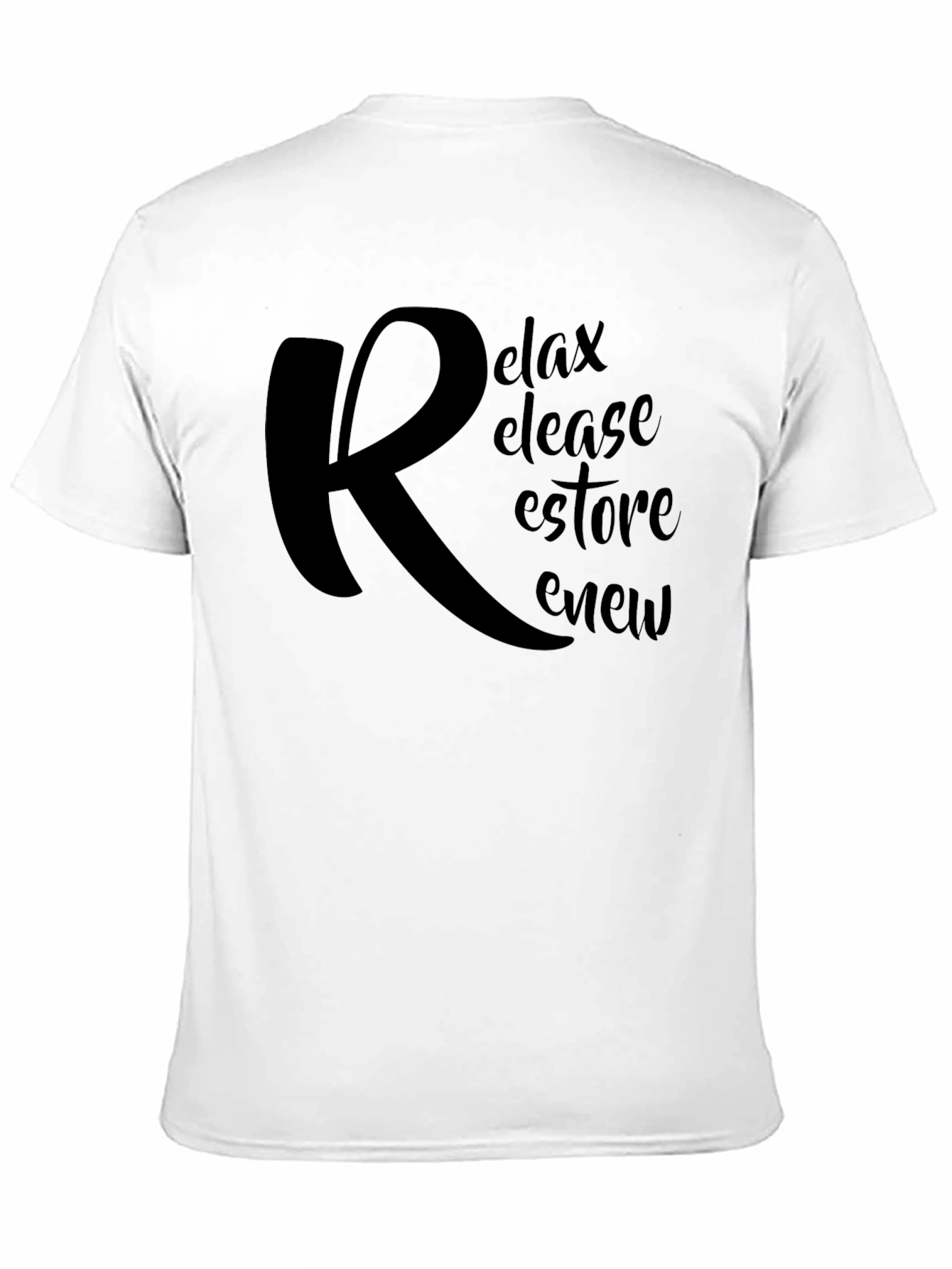 Relax Release Restore Renew Black T-Shirt