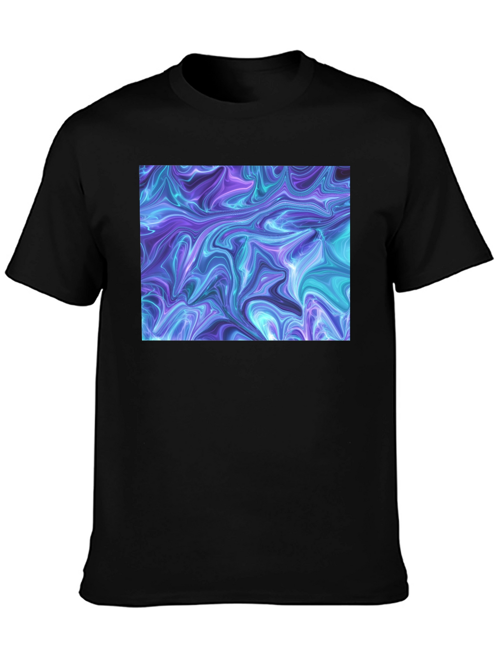 Abstract Swirl Graphic Black T-Shirt