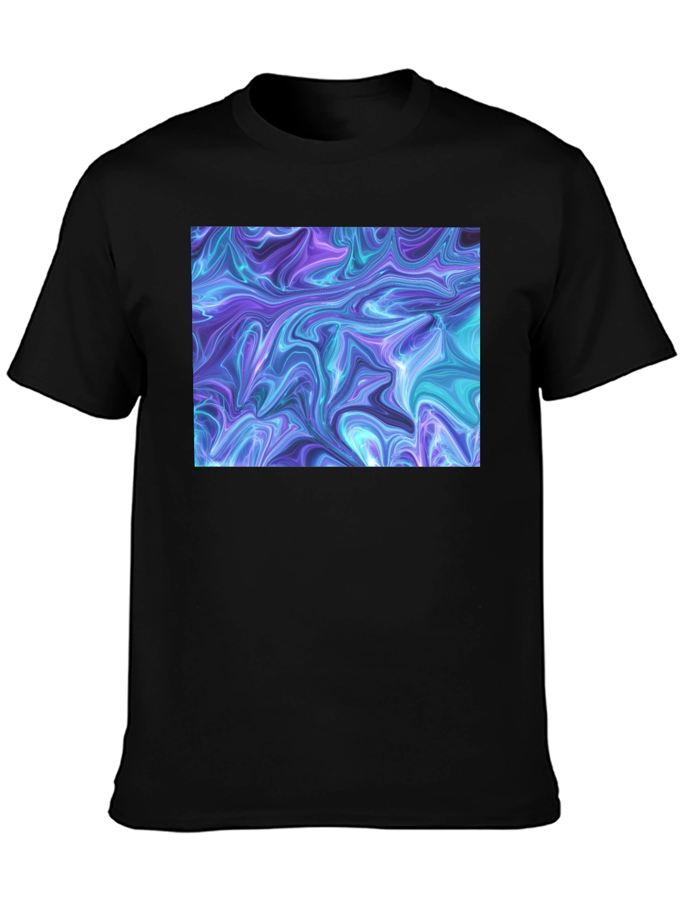 Abstract Swirl Graphic Black T-Shirt