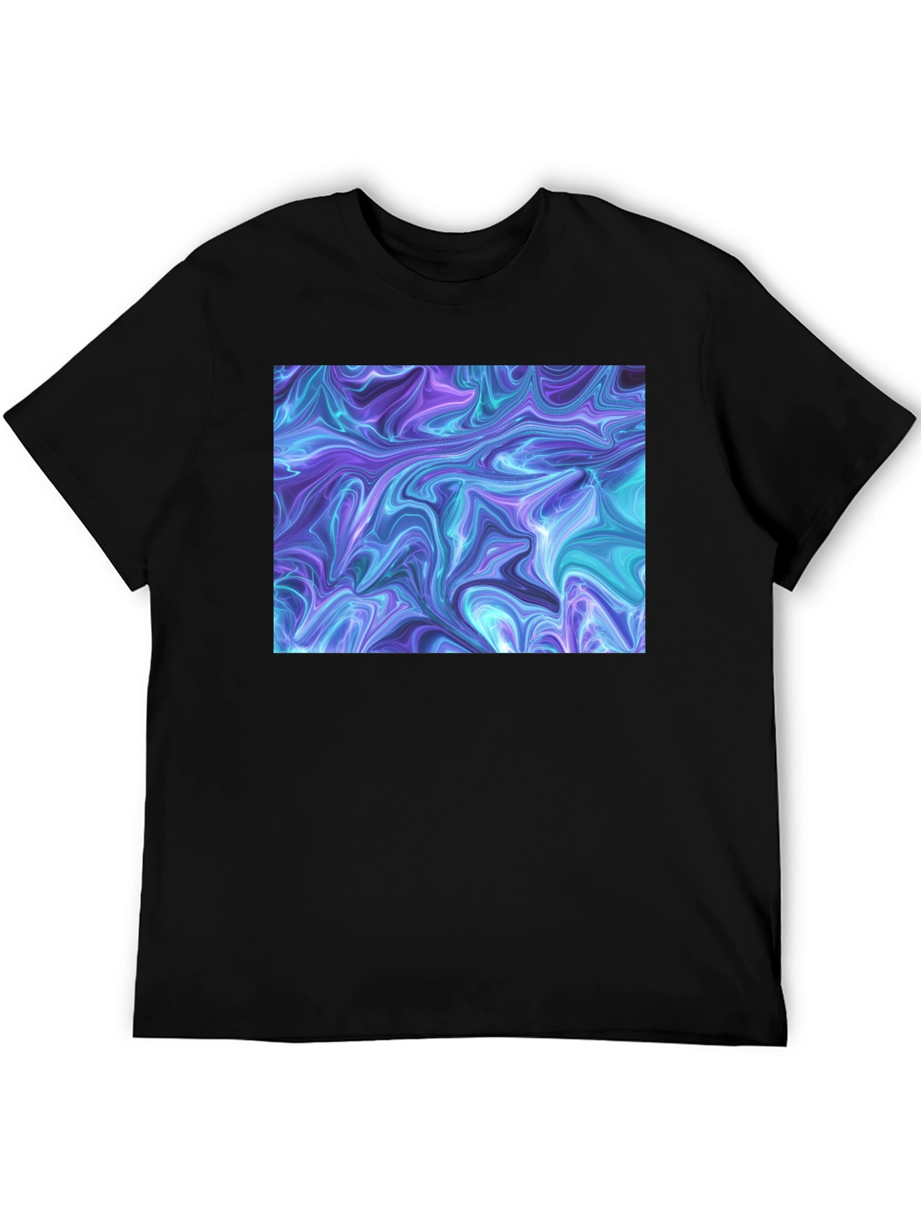 Abstract Swirl Graphic Black T-Shirt