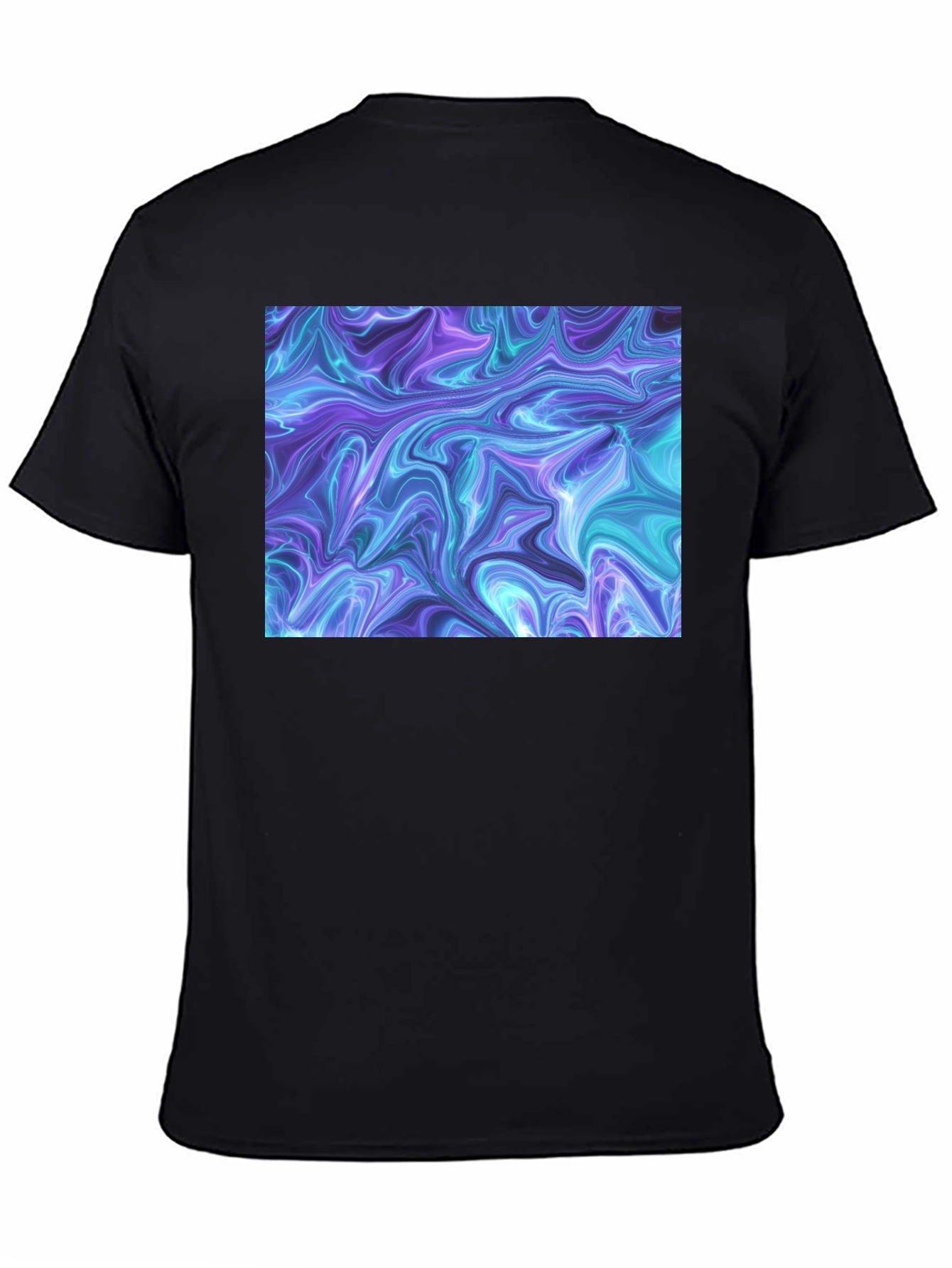 Abstract Swirl Graphic Black T-Shirt