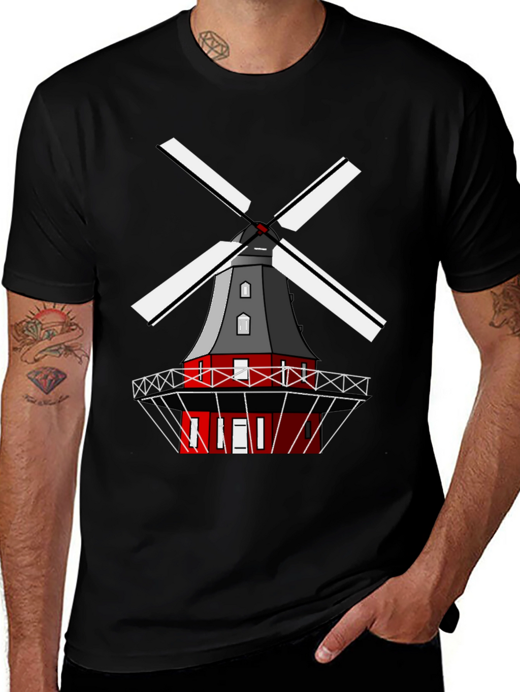 Windmill Graphic Tee - Unique Casual Wear