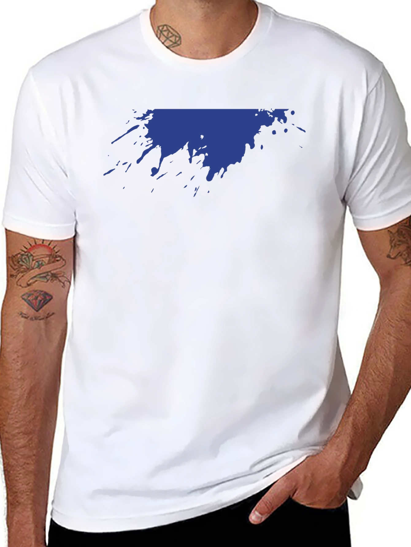 Abstract Splatter Graphic Tee - Black
