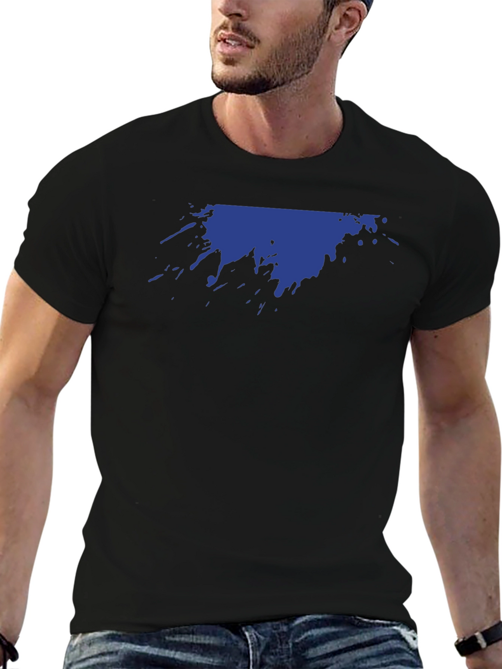 Abstract Splatter Graphic Tee - Black