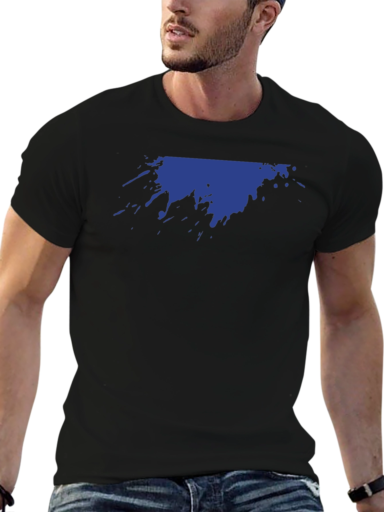 Abstract Splatter Graphic Tee - Black