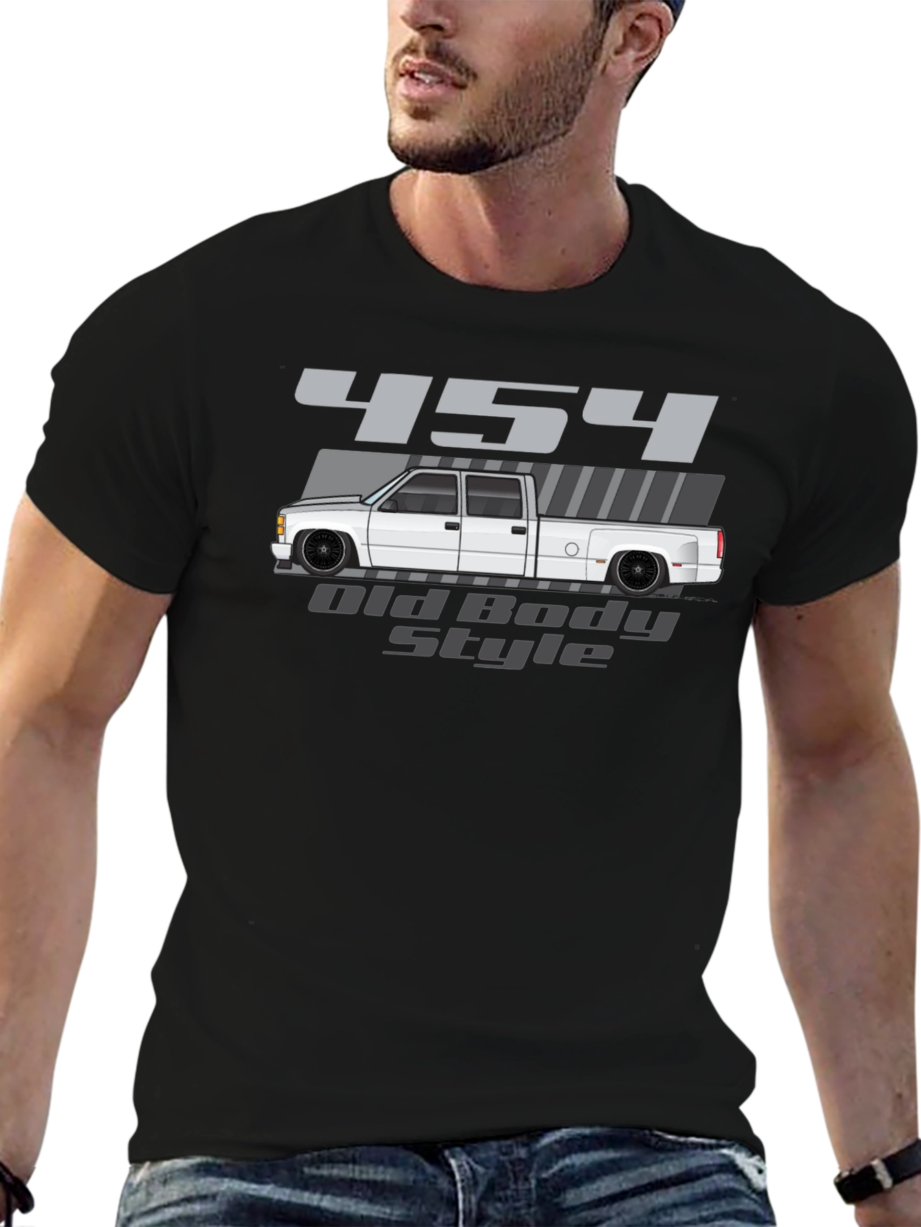 454 Old Body Style Truck Graphic Tee - Black