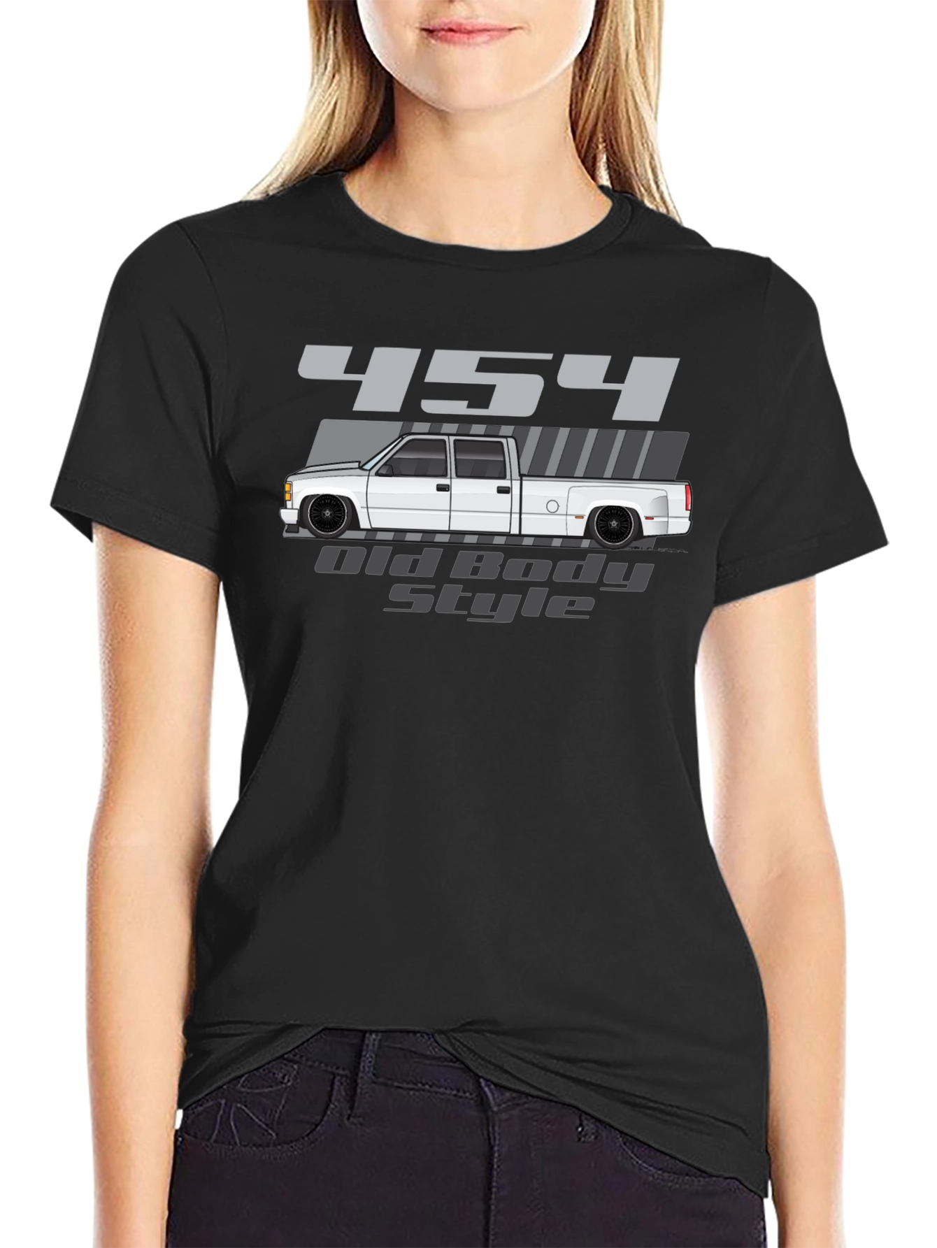 454 Old Body Style Truck Graphic Tee - Black