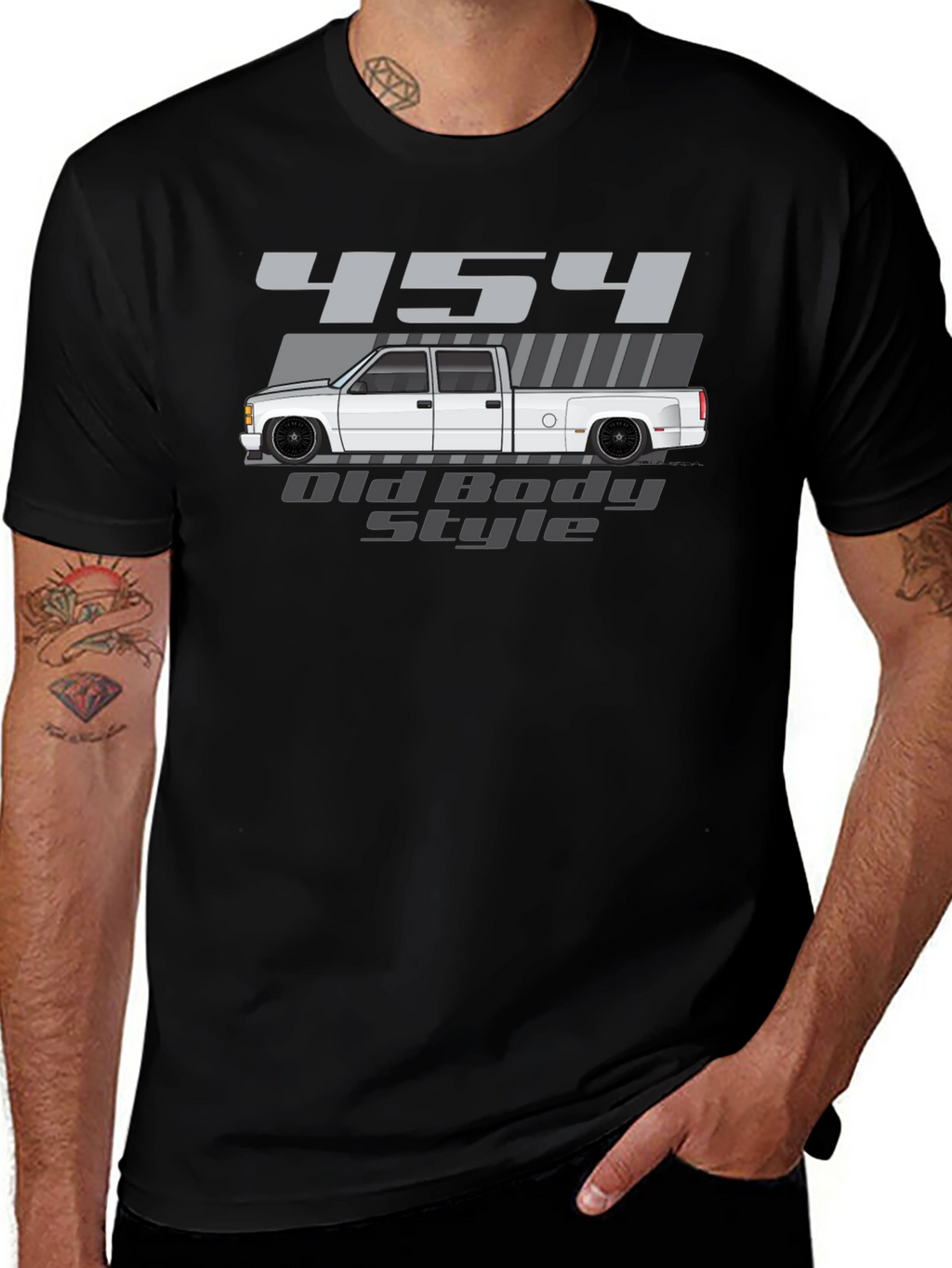454 Old Body Style Truck Graphic Tee - Black