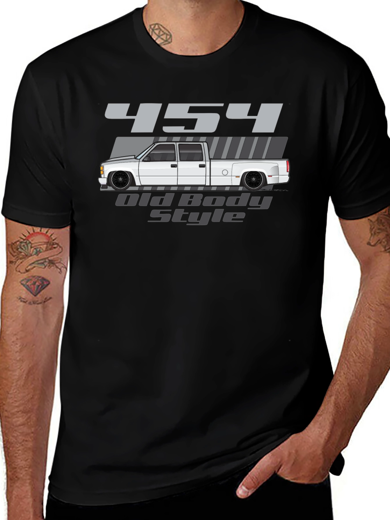 454 Old Body Style Truck Graphic Tee - Black