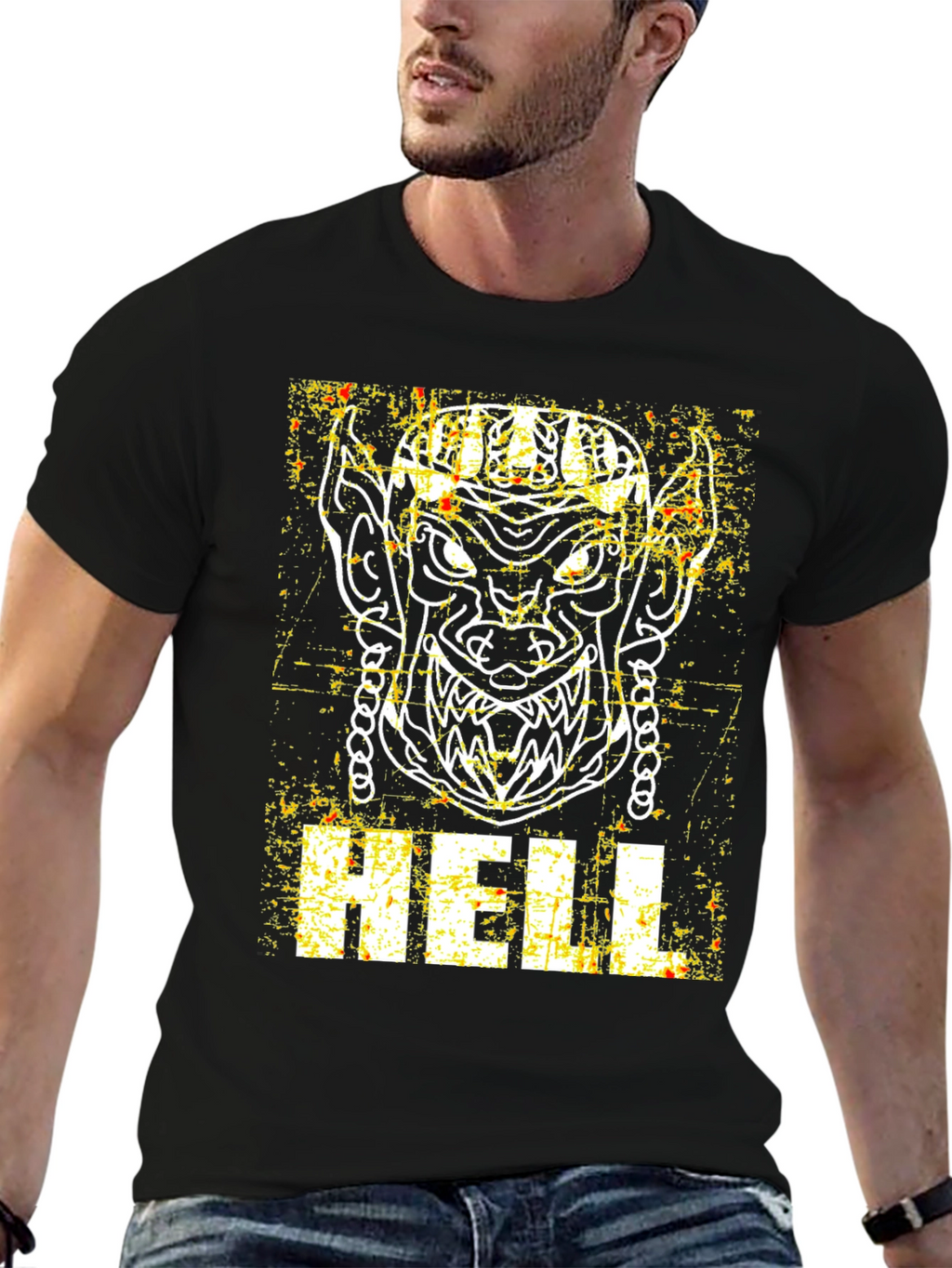 Hell Graphic Print Black T-Shirt