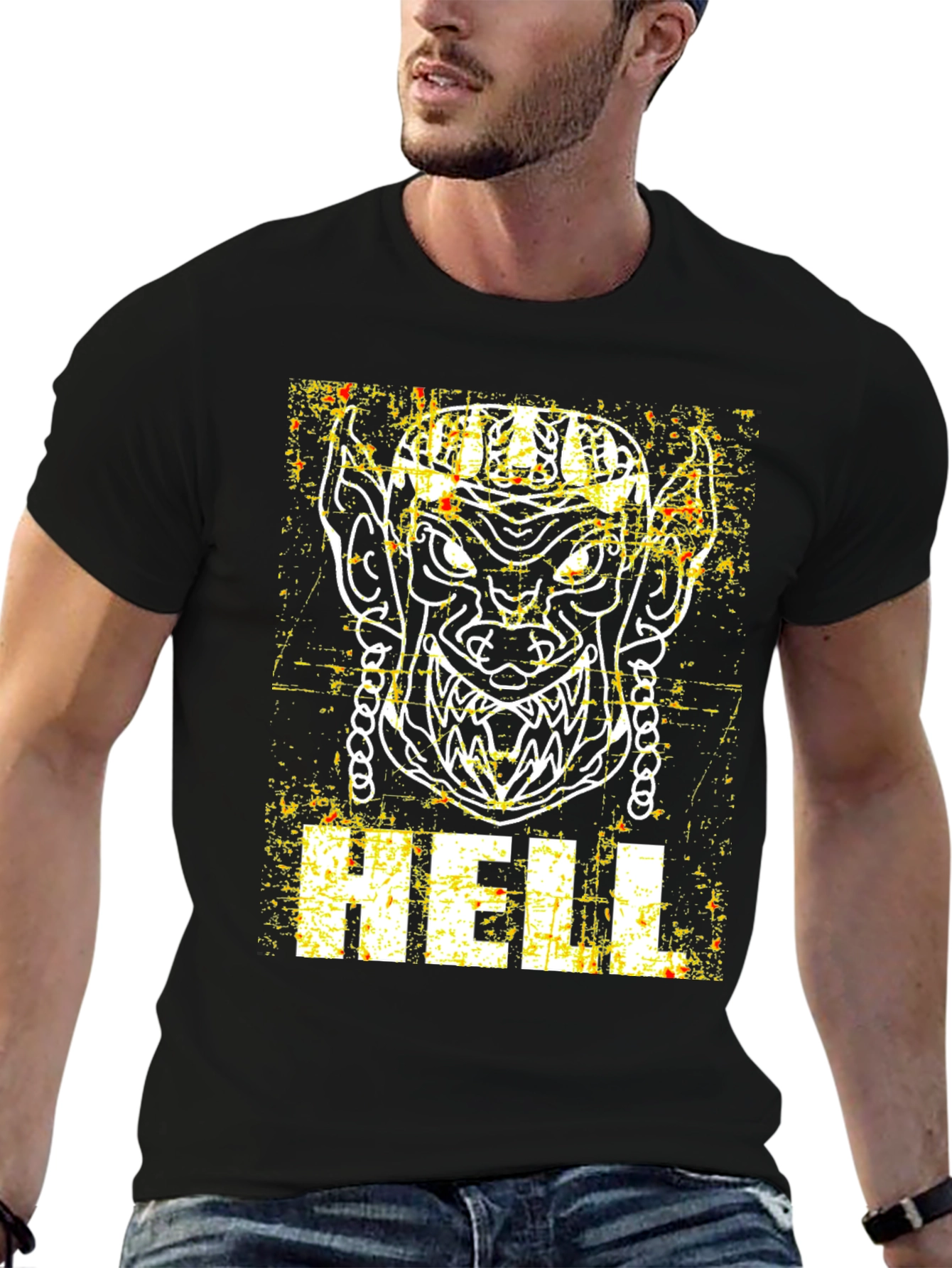 Hell Graphic Print Black T-Shirt