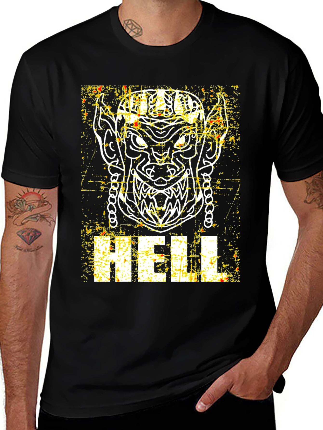Hell Graphic Print Black T-Shirt