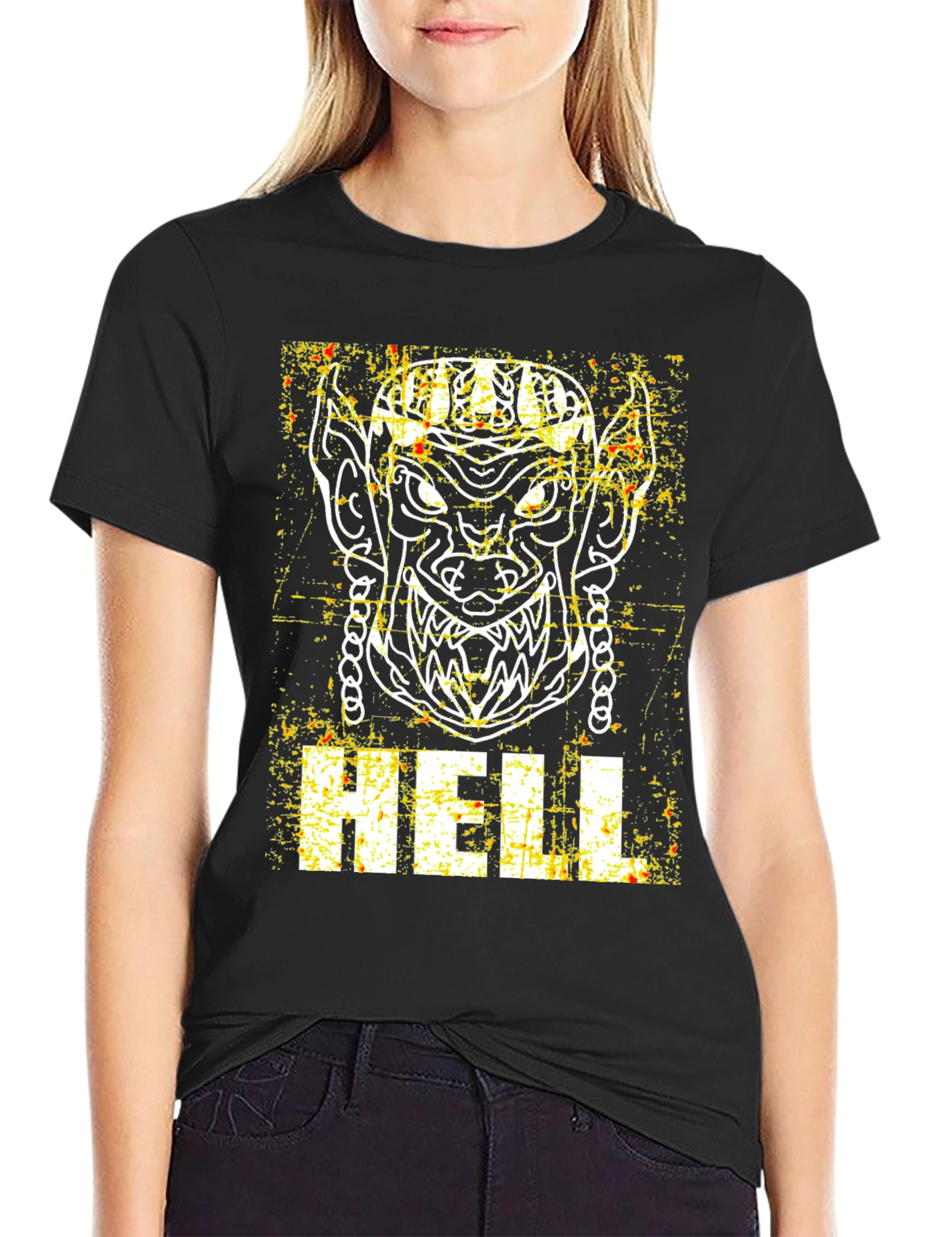 Hell Graphic Print Black T-Shirt