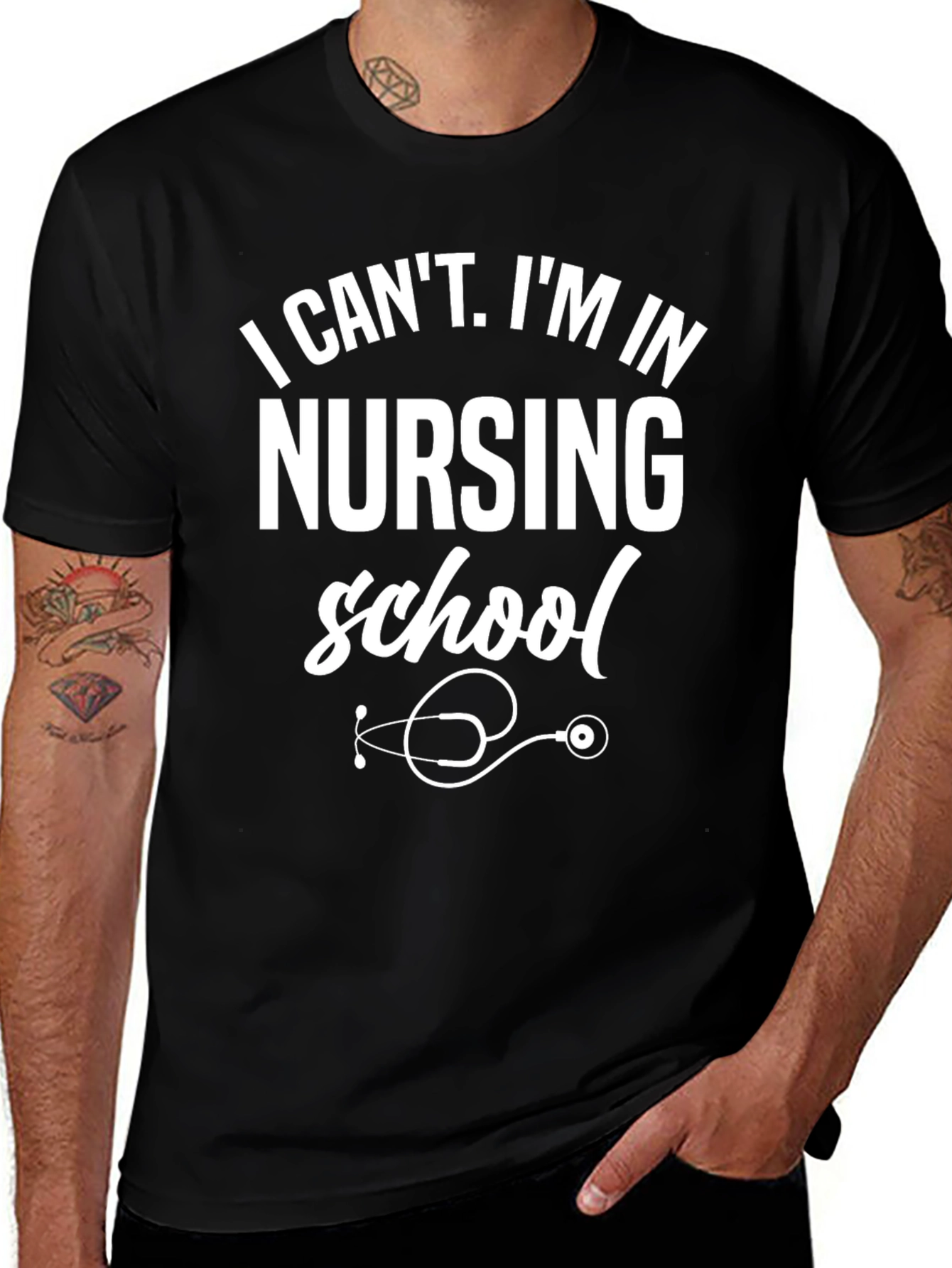 Nursing School T-Shirt: I Cant Im in Nursing School