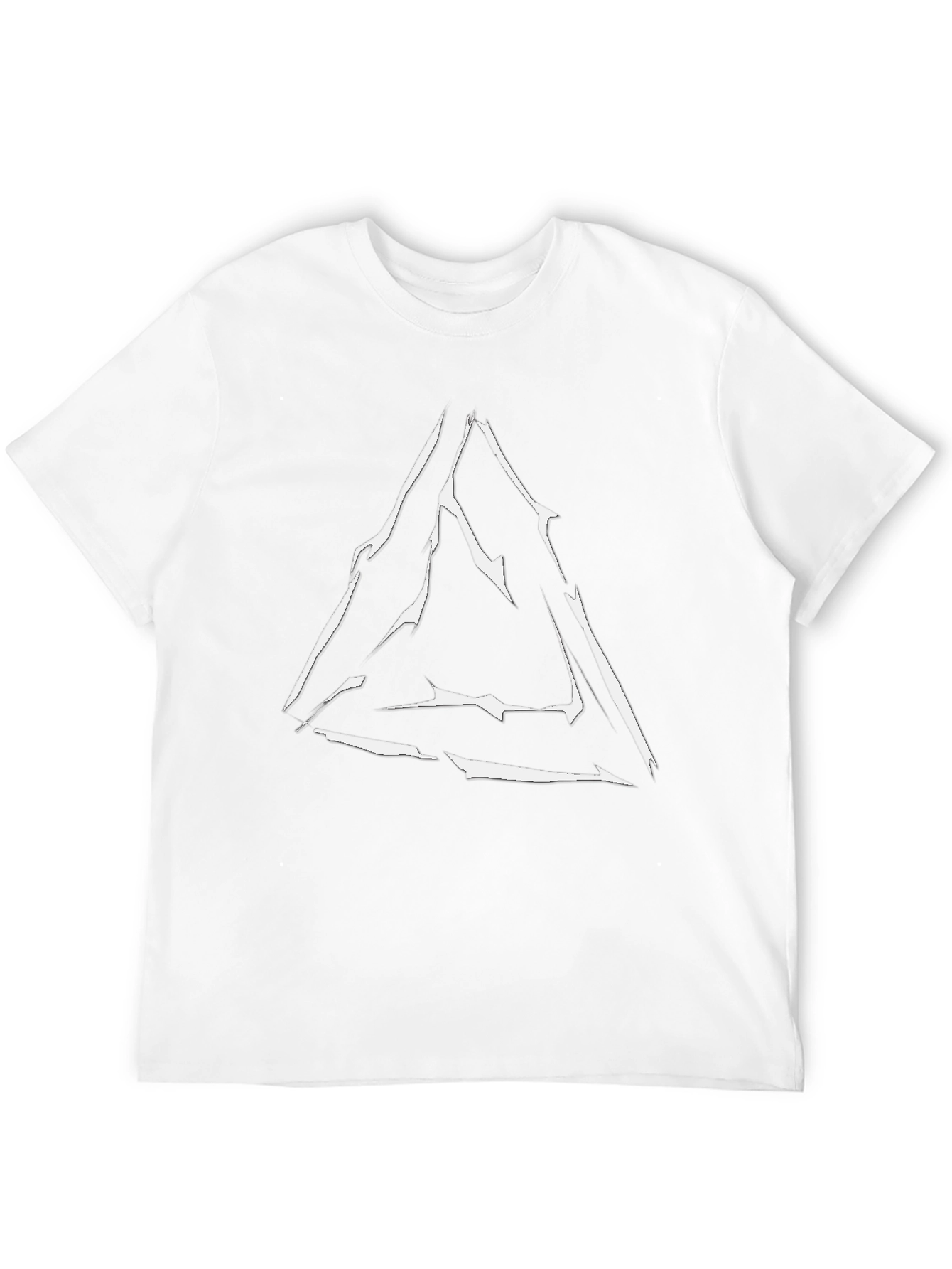 Geometric Triangle Graphic Print Black T-Shirt