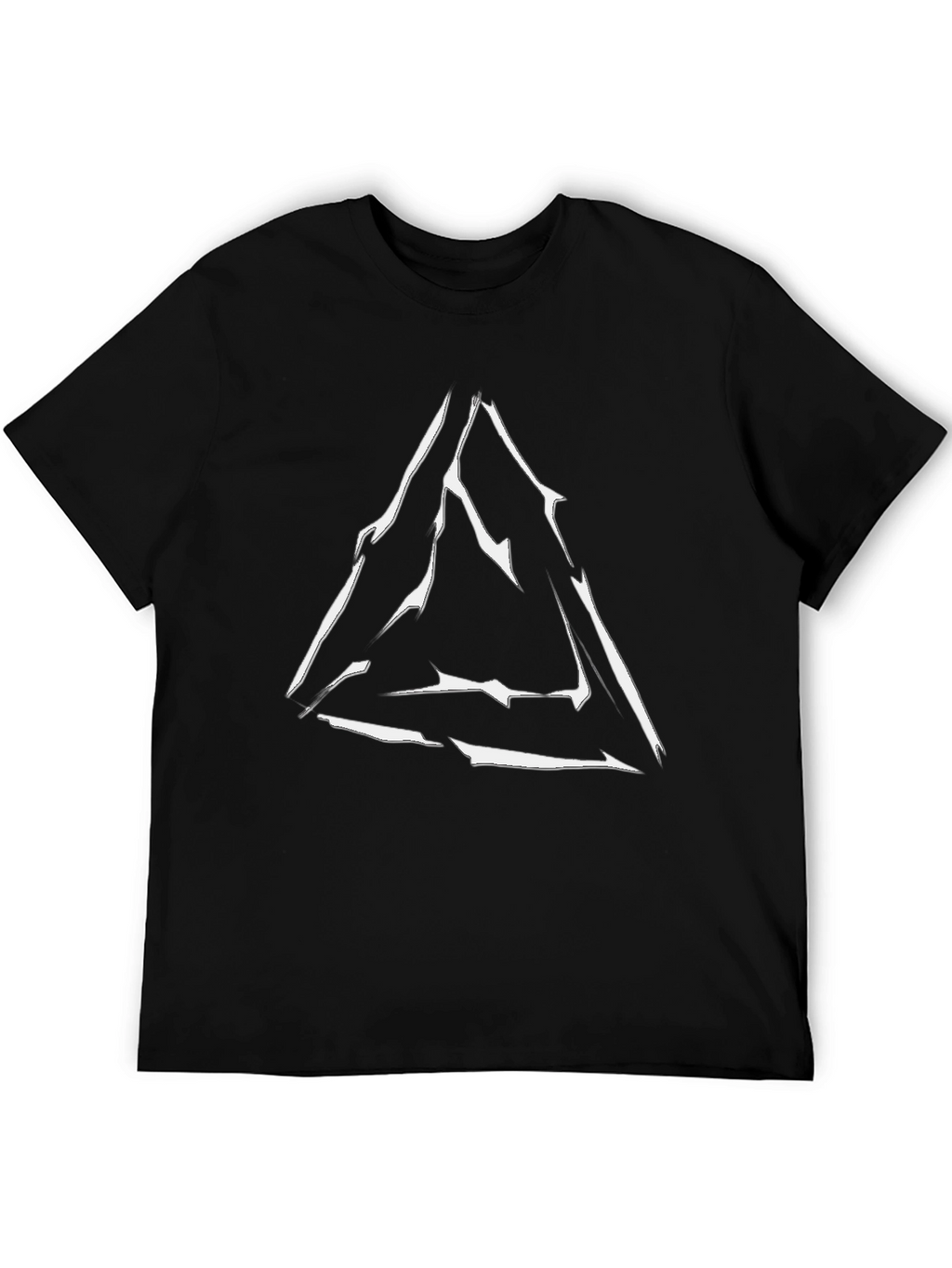 Geometric Triangle Graphic Print Black T-Shirt