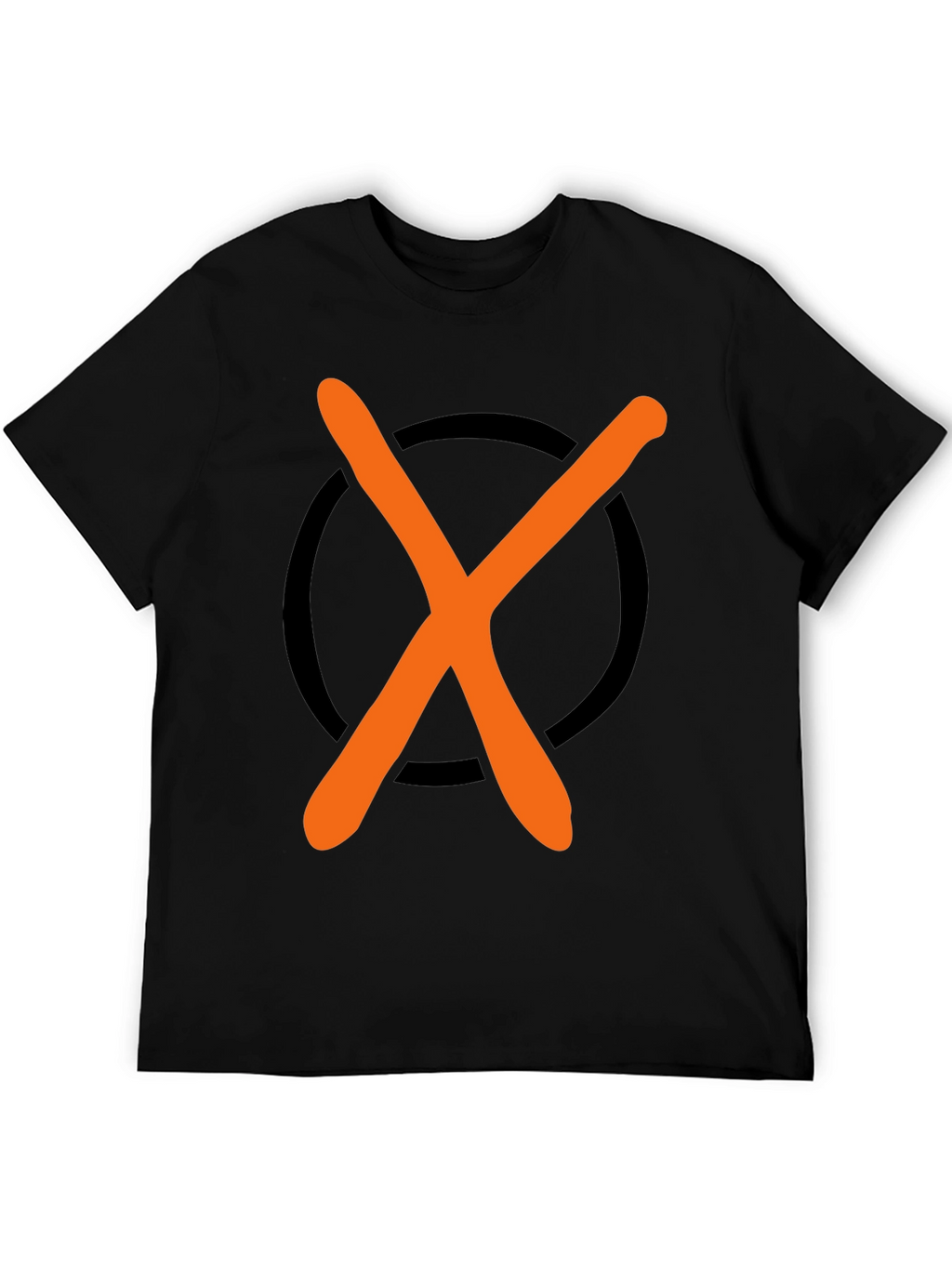 Graphic Tee - Orange X in Black Circle