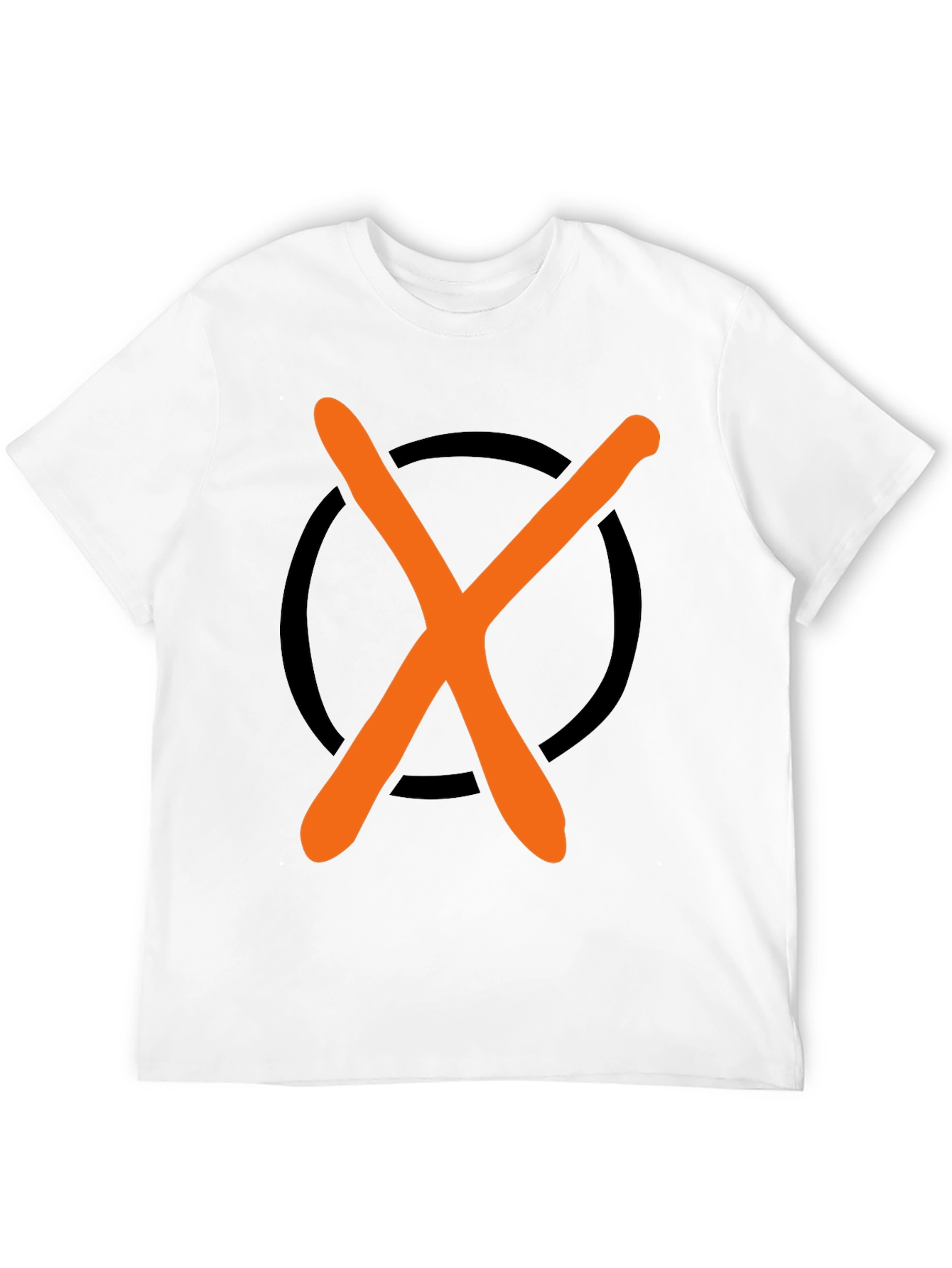 Graphic Tee - Orange X in Black Circle