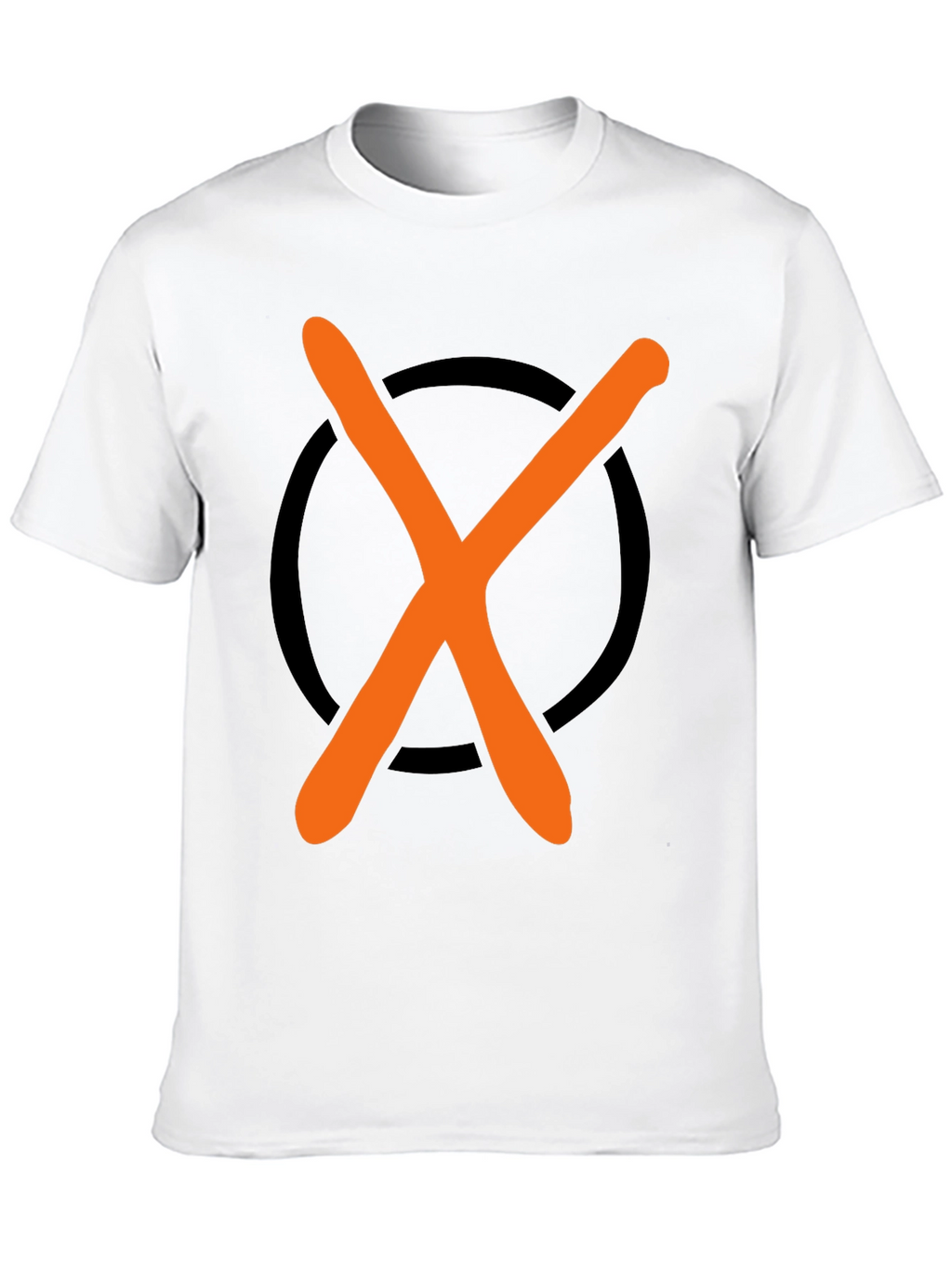 Graphic Tee - Orange X in Black Circle