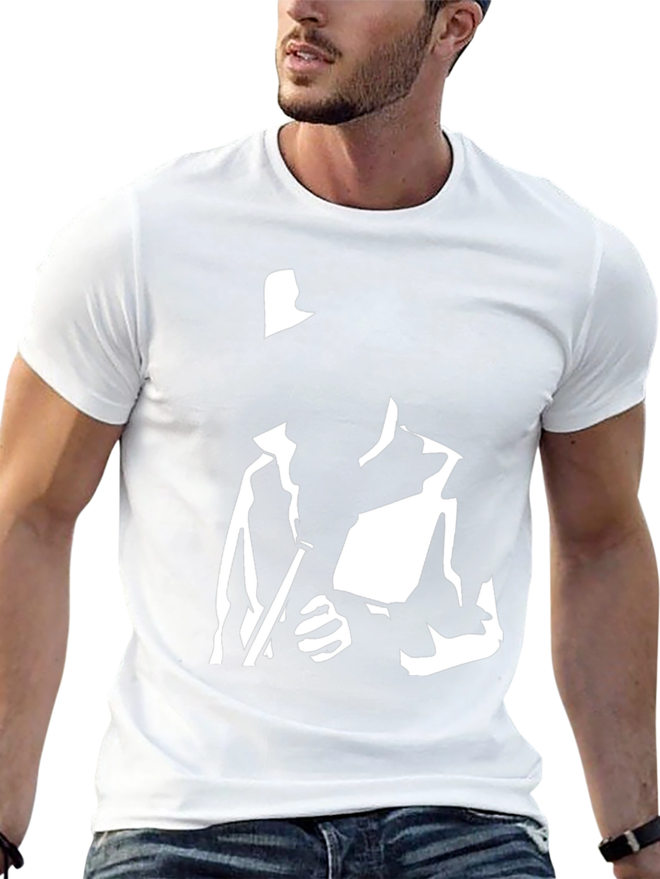 Black T-Shirt with Silhouette Graphic