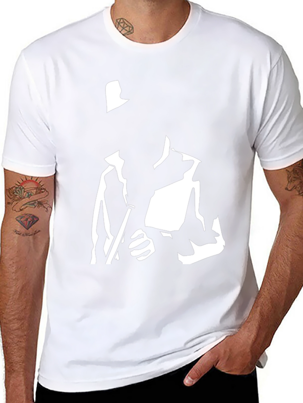Black T-Shirt with Silhouette Graphic