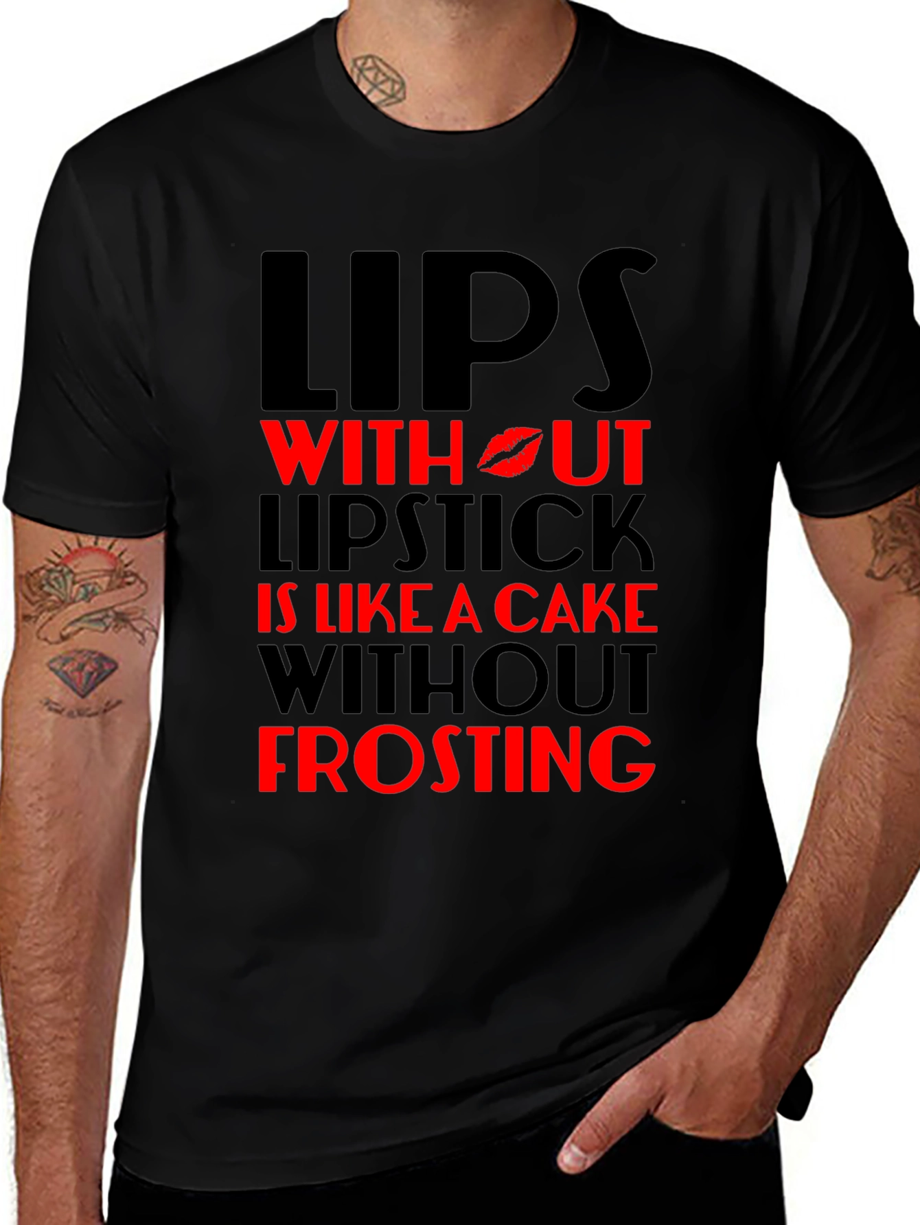 Lips Without Lipstick T-Shirt - Cake & Frosting
