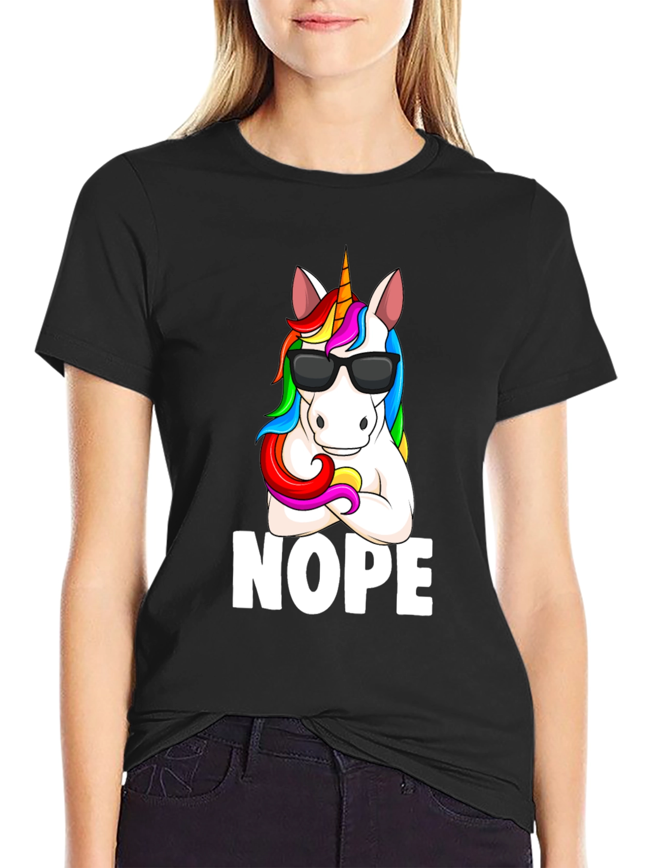 Nope Unicorn Graphic T-Shirt - Cool & Funny Design