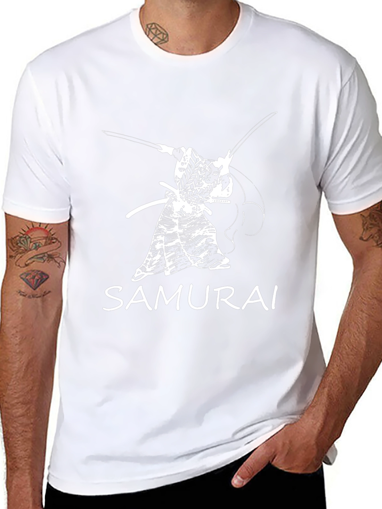 Samurai Graphic Tee - Bold Black T-Shirt