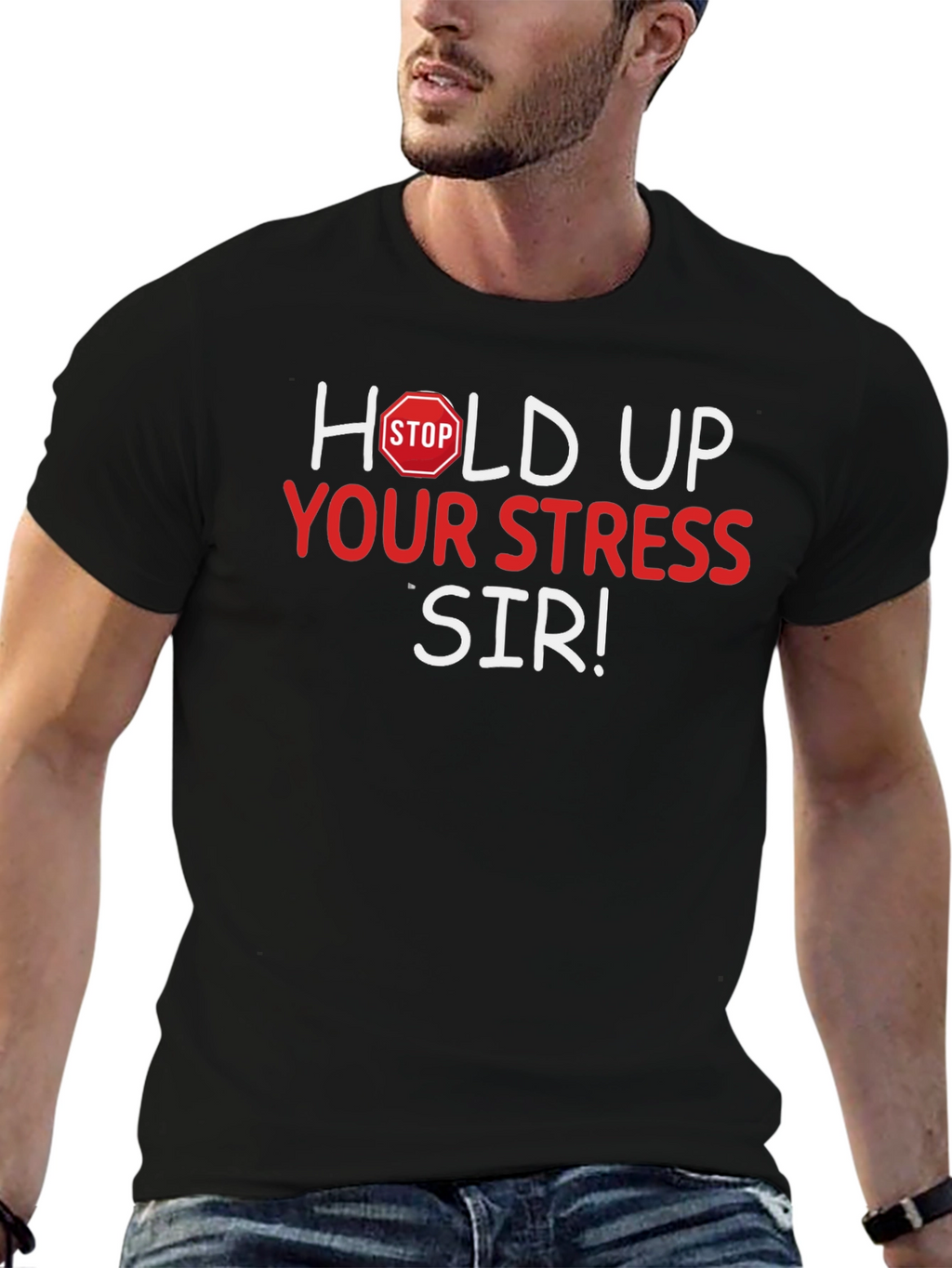 Hold Up Your Stress Sir! Novelty T-Shirt