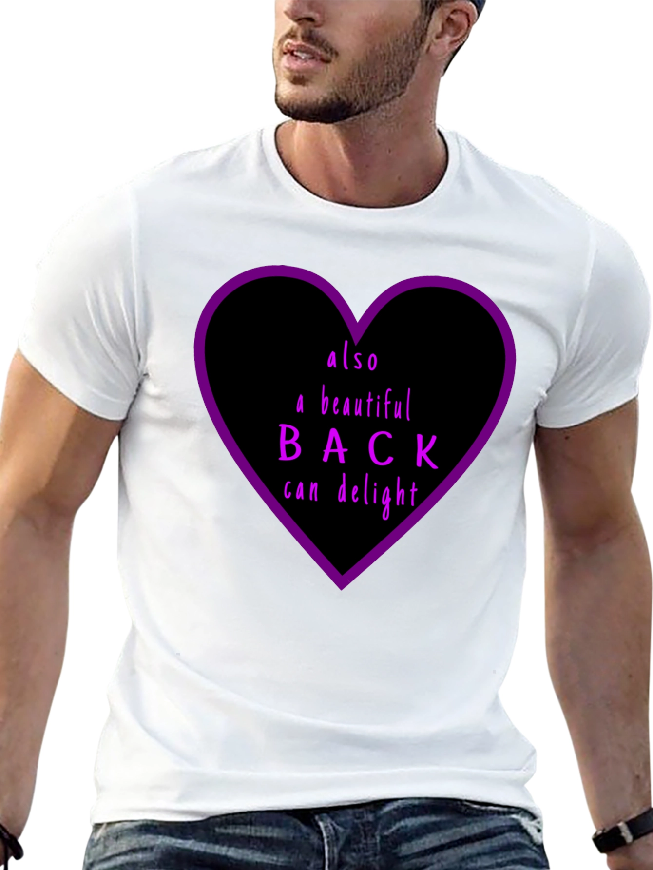 Beautiful Back Graphic Tee - Unisex Black Cotton T-Shirt