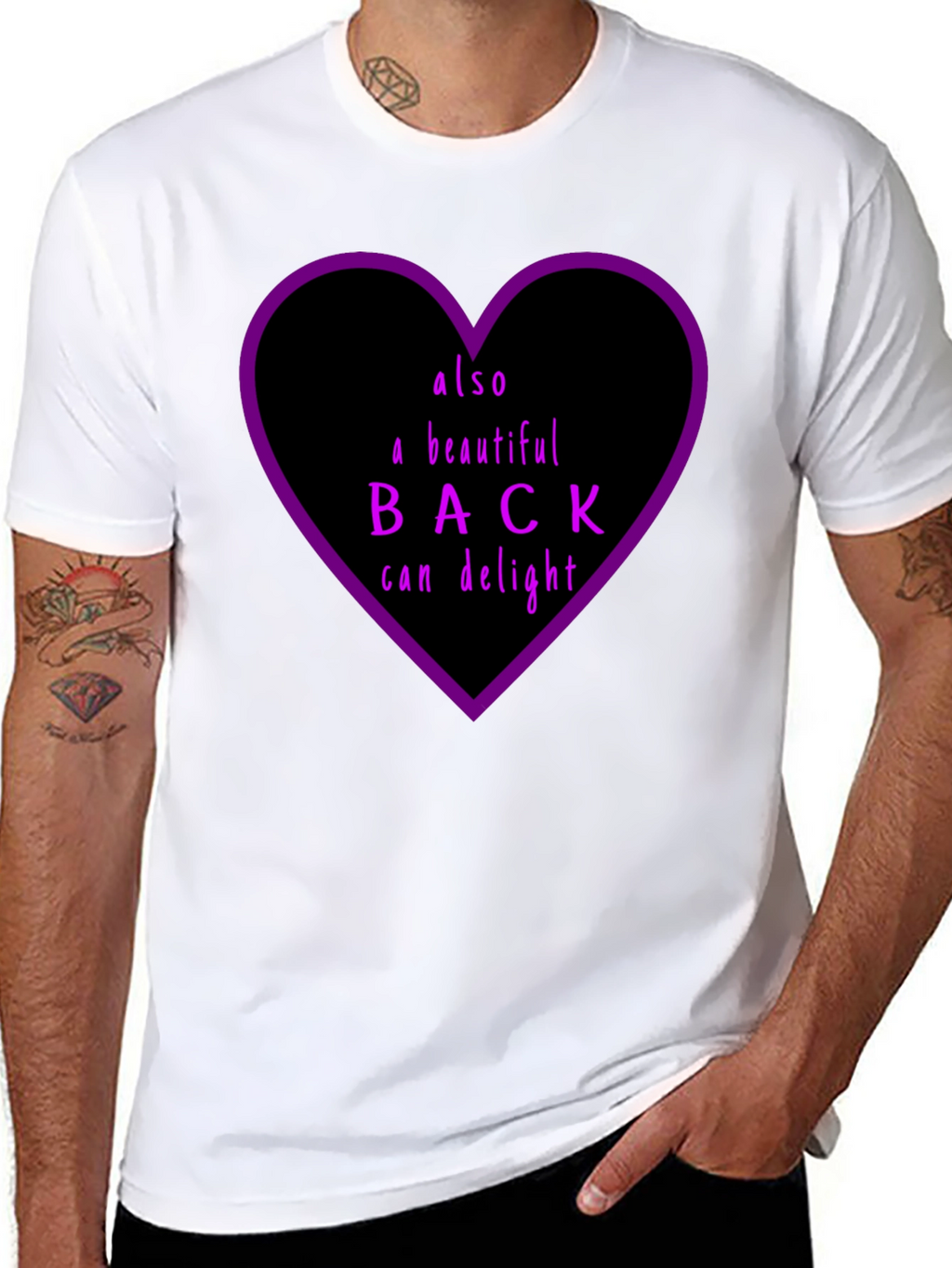 Beautiful Back Graphic Tee - Unisex Black Cotton T-Shirt