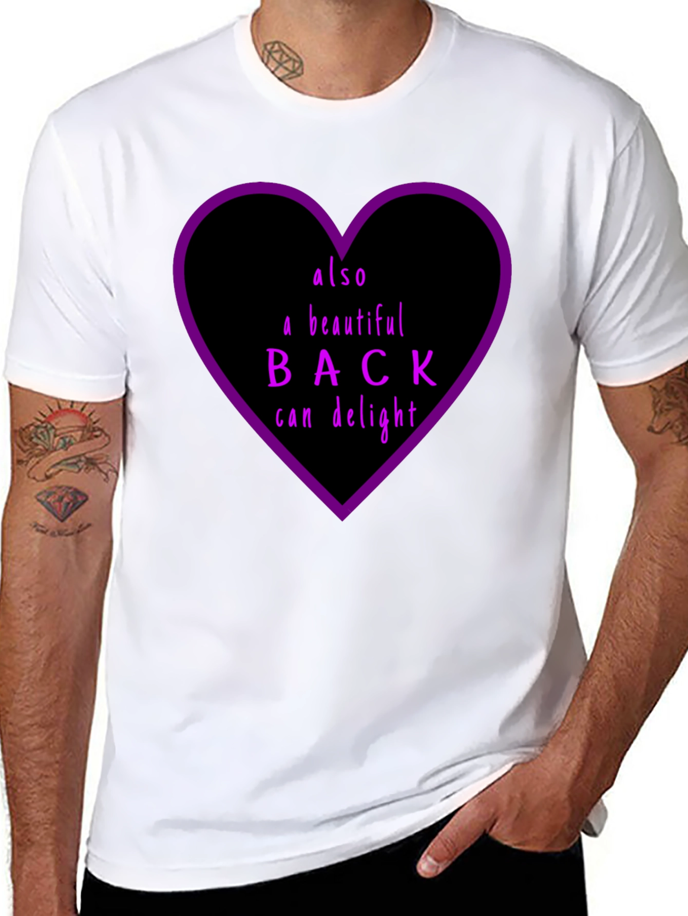 Beautiful Back Graphic Tee - Unisex Black Cotton T-Shirt